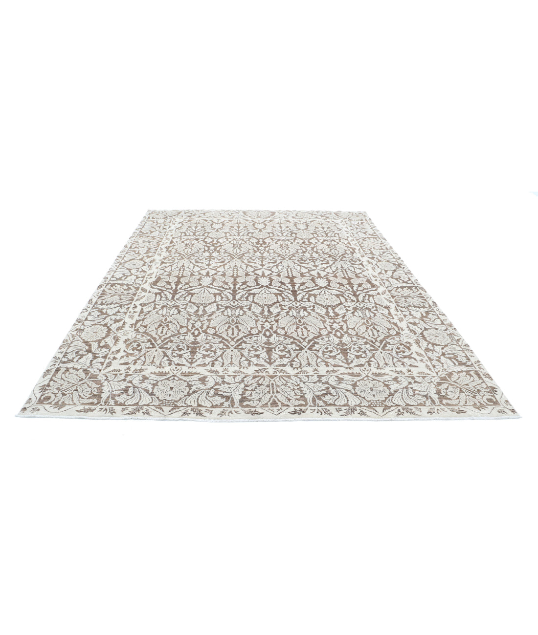 Serenity 7'10'' X 10'3'' Hand-Knotted Wool Rug 7'10'' x 10'3'' (235 X 308) / Brown / Ivory