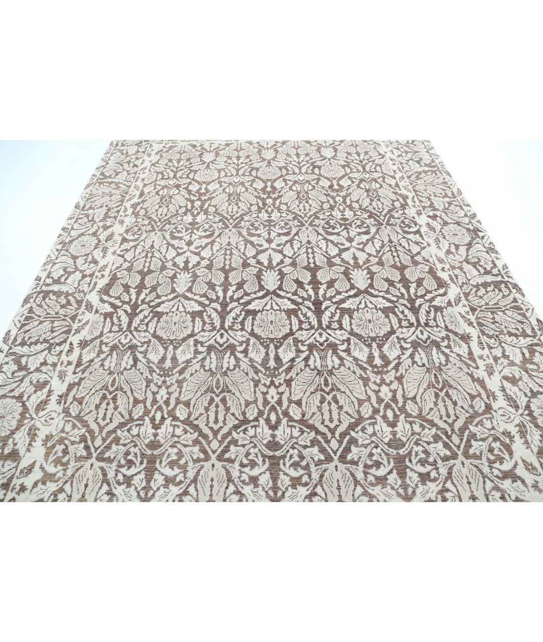 Serenity 7'10'' X 10'3'' Hand-Knotted Wool Rug 7'10'' x 10'3'' (235 X 308) / Brown / Ivory