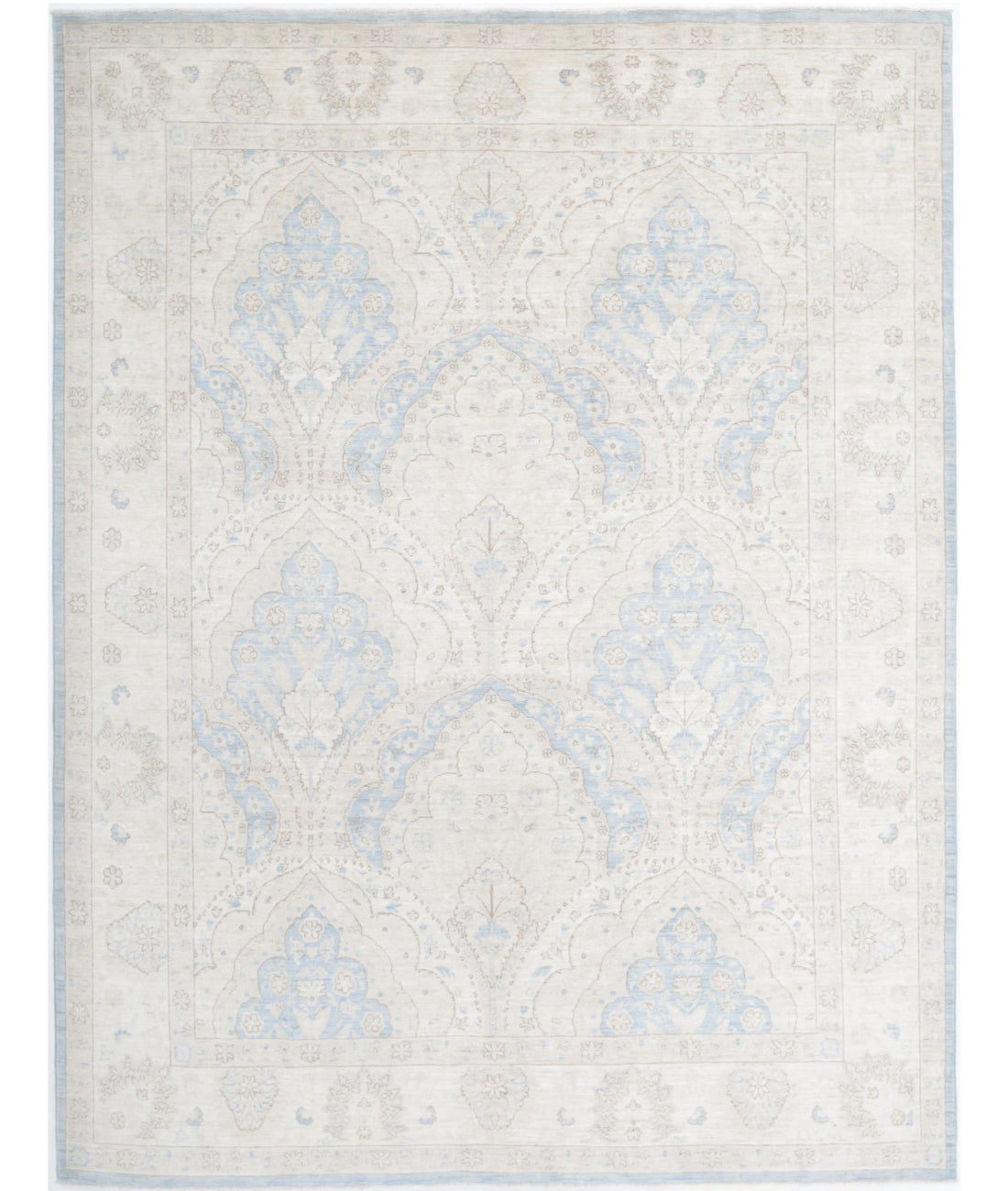 Serenity 8'2'' X 10'5'' Hand-Knotted Wool Rug 8'2'' x 10'5'' (245 X 313) / Blue / Ivory