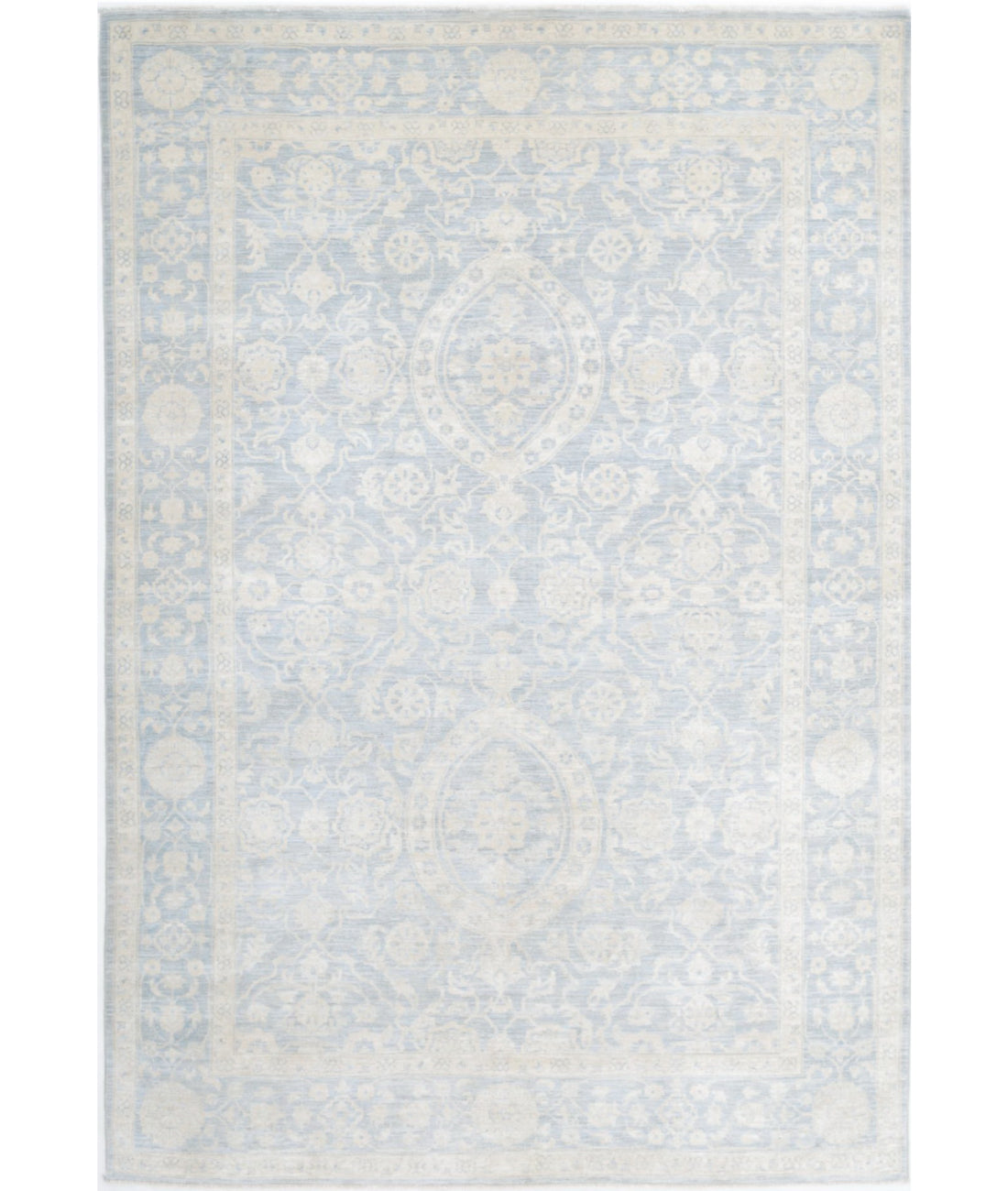 Serenity 5'11'' X 8'8'' Hand-Knotted Wool Rug 5'11'' x 8'8'' (178 X 260) / Blue / Ivory