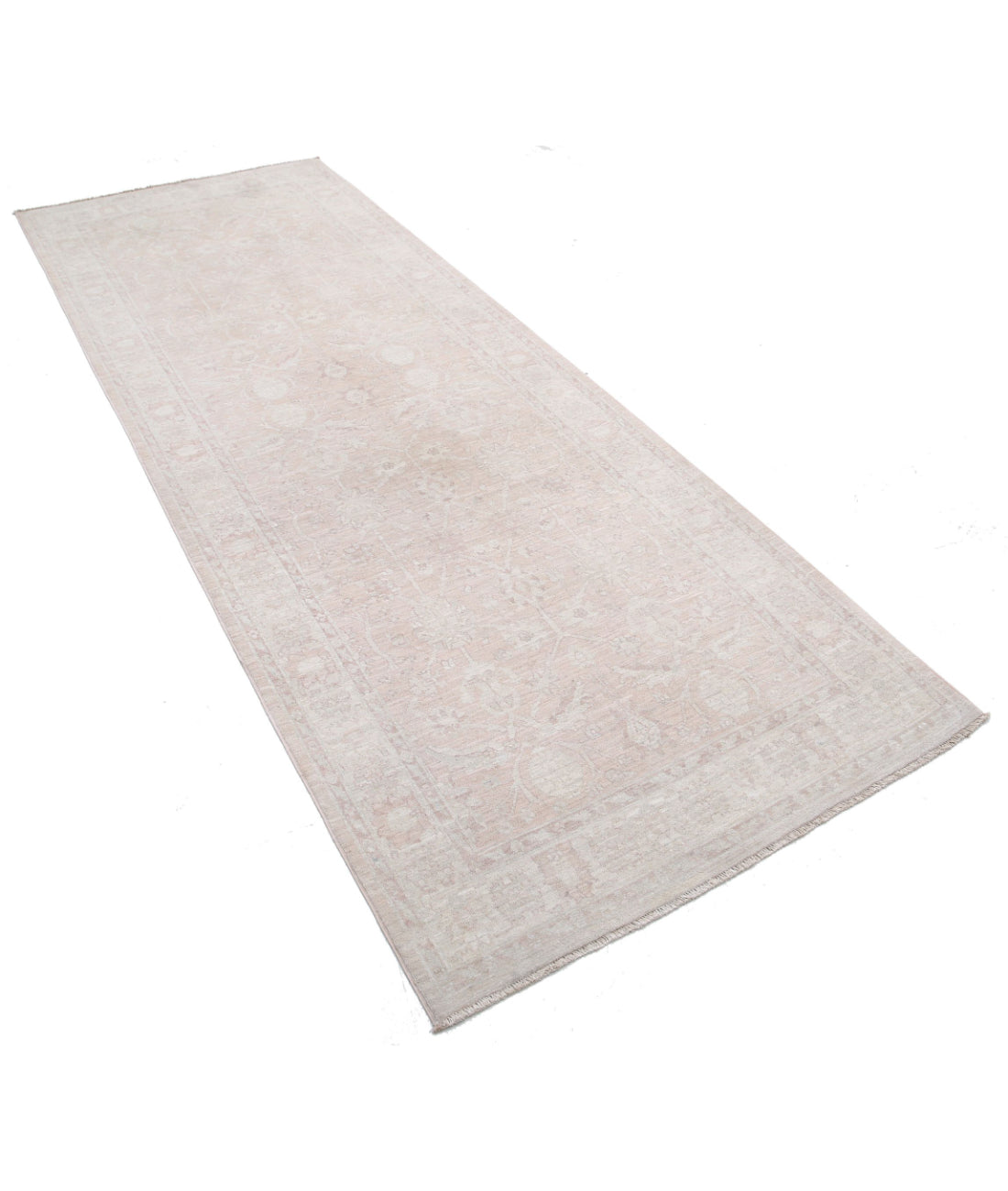 Serenity 3'7'' X 10'1'' Hand-Knotted Wool Rug 3'7'' x 10'1'' (108 X 303) / Ivory / Pink