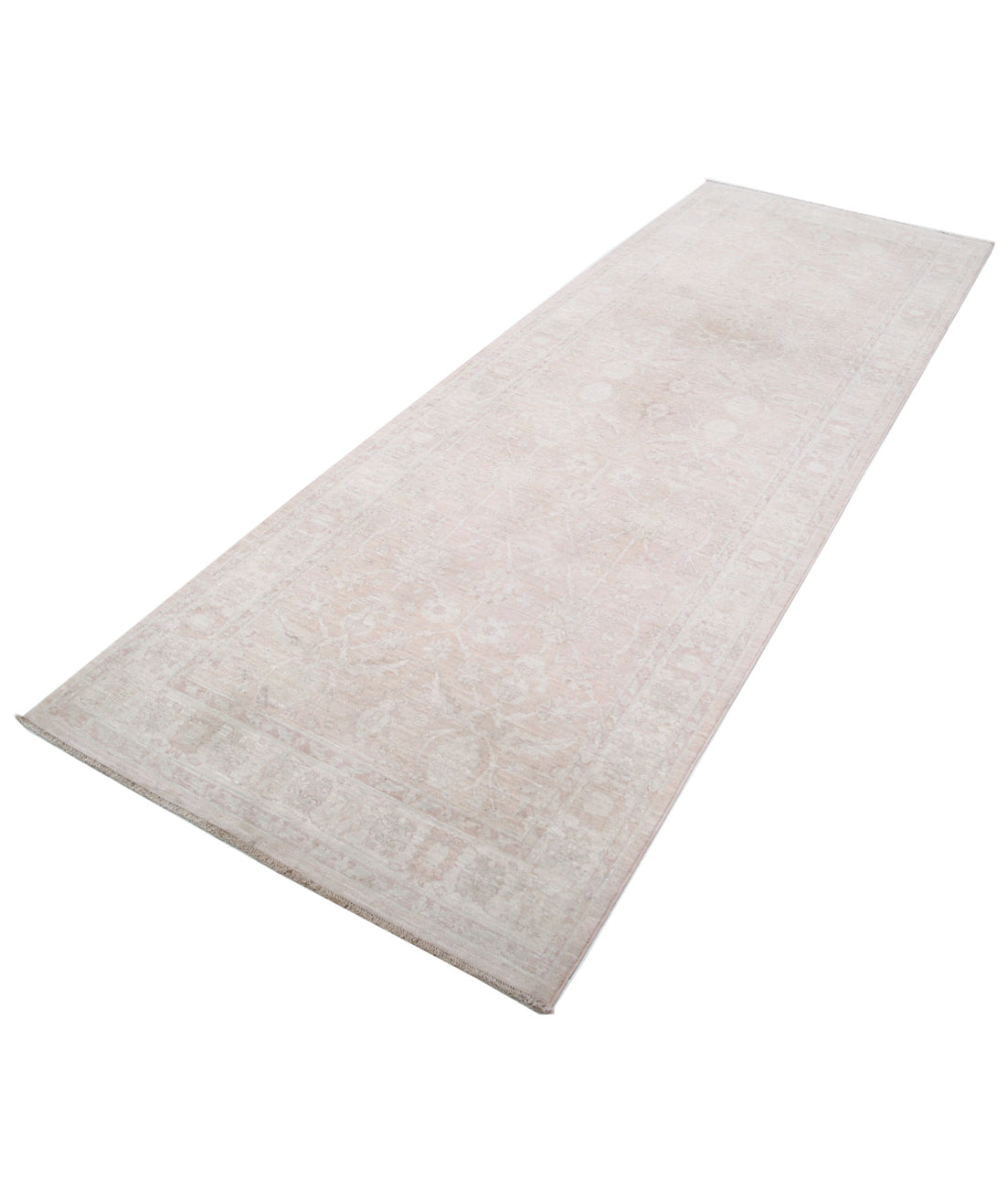 Serenity 3'7'' X 10'1'' Hand-Knotted Wool Rug 3'7'' x 10'1'' (108 X 303) / Ivory / Pink