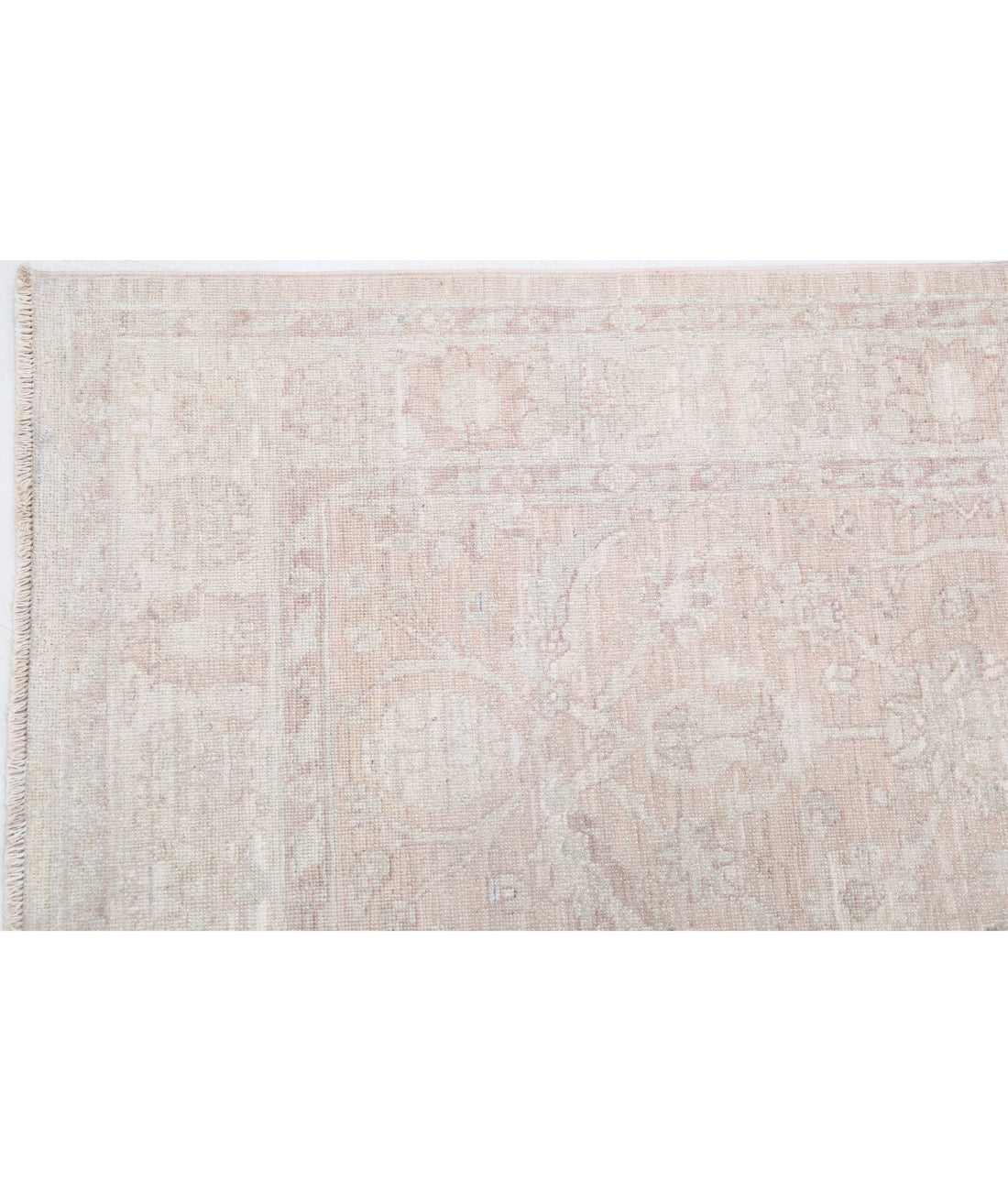 Serenity 3'7'' X 10'1'' Hand-Knotted Wool Rug 3'7'' x 10'1'' (108 X 303) / Ivory / Pink