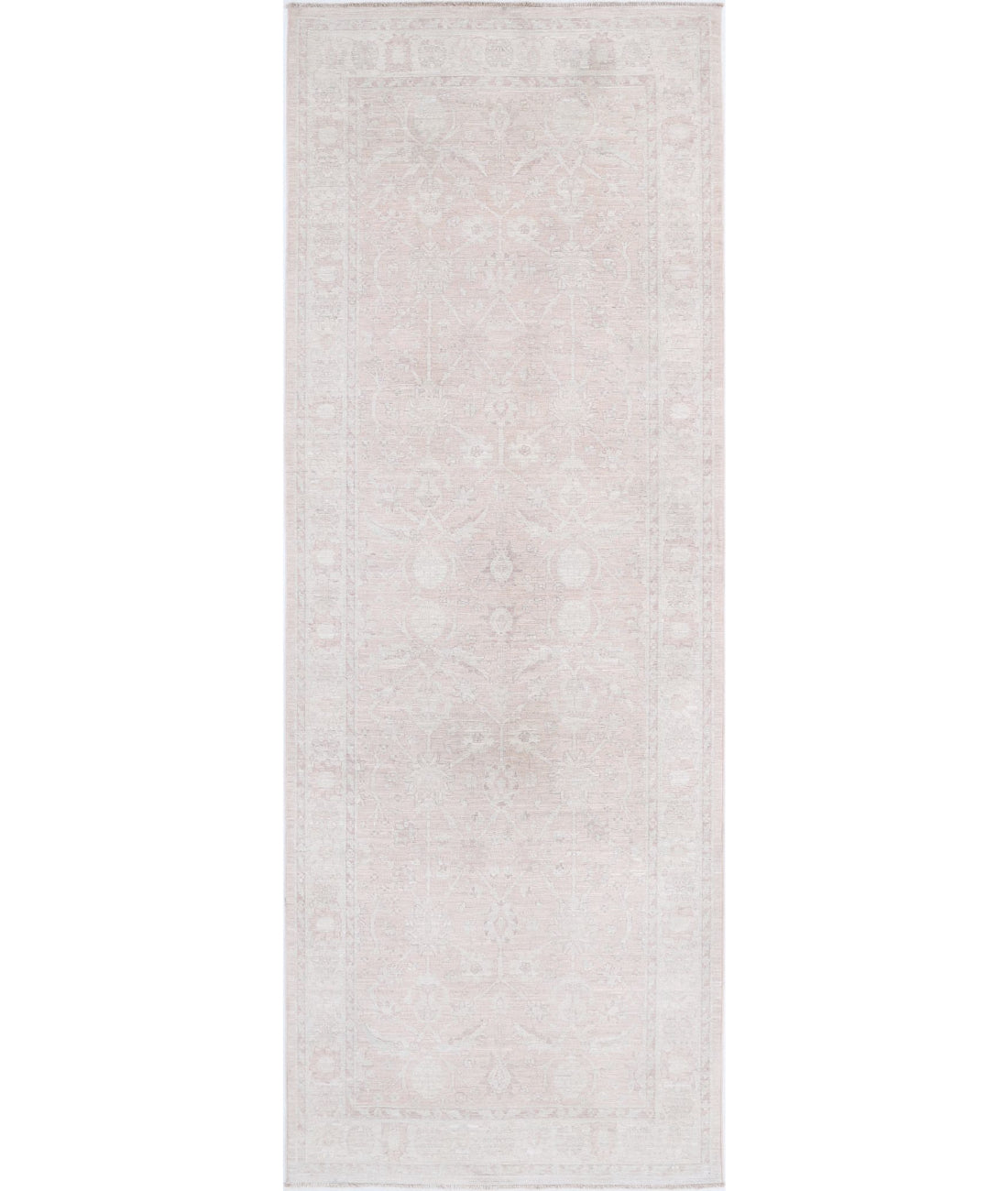 Serenity 3'7'' X 10'1'' Hand-Knotted Wool Rug 3'7'' x 10'1'' (108 X 303) / Ivory / Pink