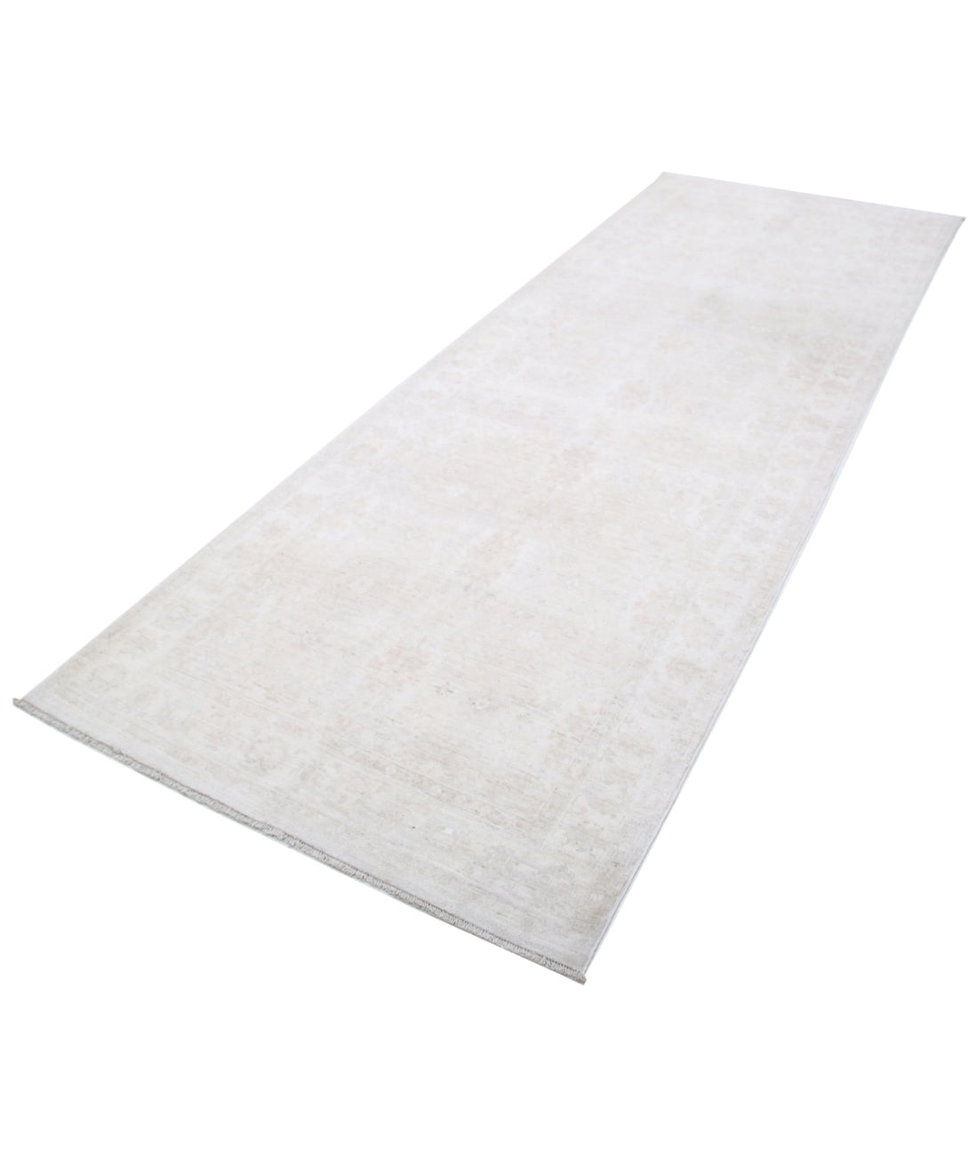 Serenity 3'10'' X 10'6'' Hand-Knotted Wool Rug 3'10'' x 10'6'' (115 X 315) / Grey / Ivory