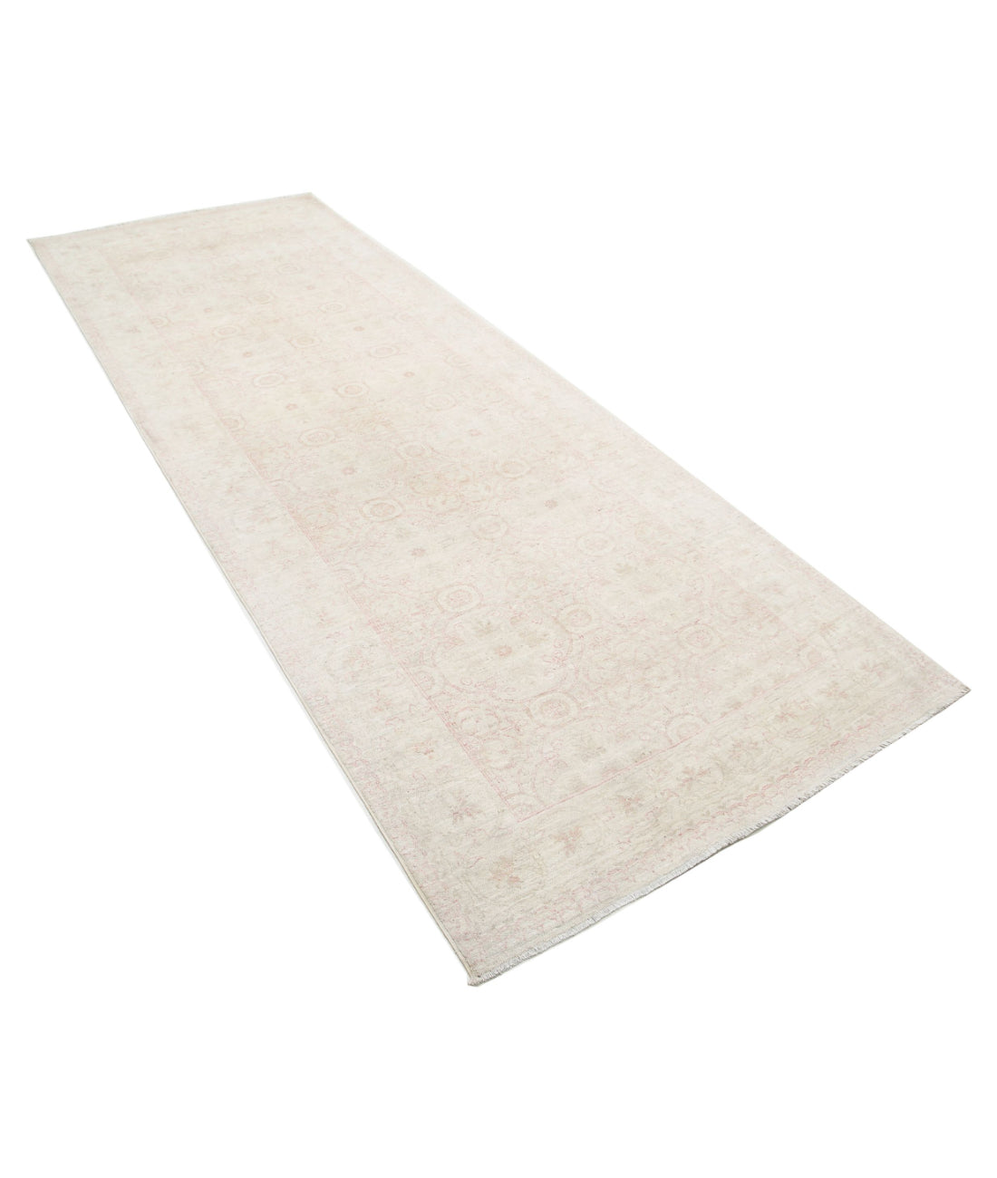 Serenity 3'11'' X 11'0'' Hand-Knotted Wool Rug 3'11'' x 11'0'' (118 X 330) / Ivory / Pink