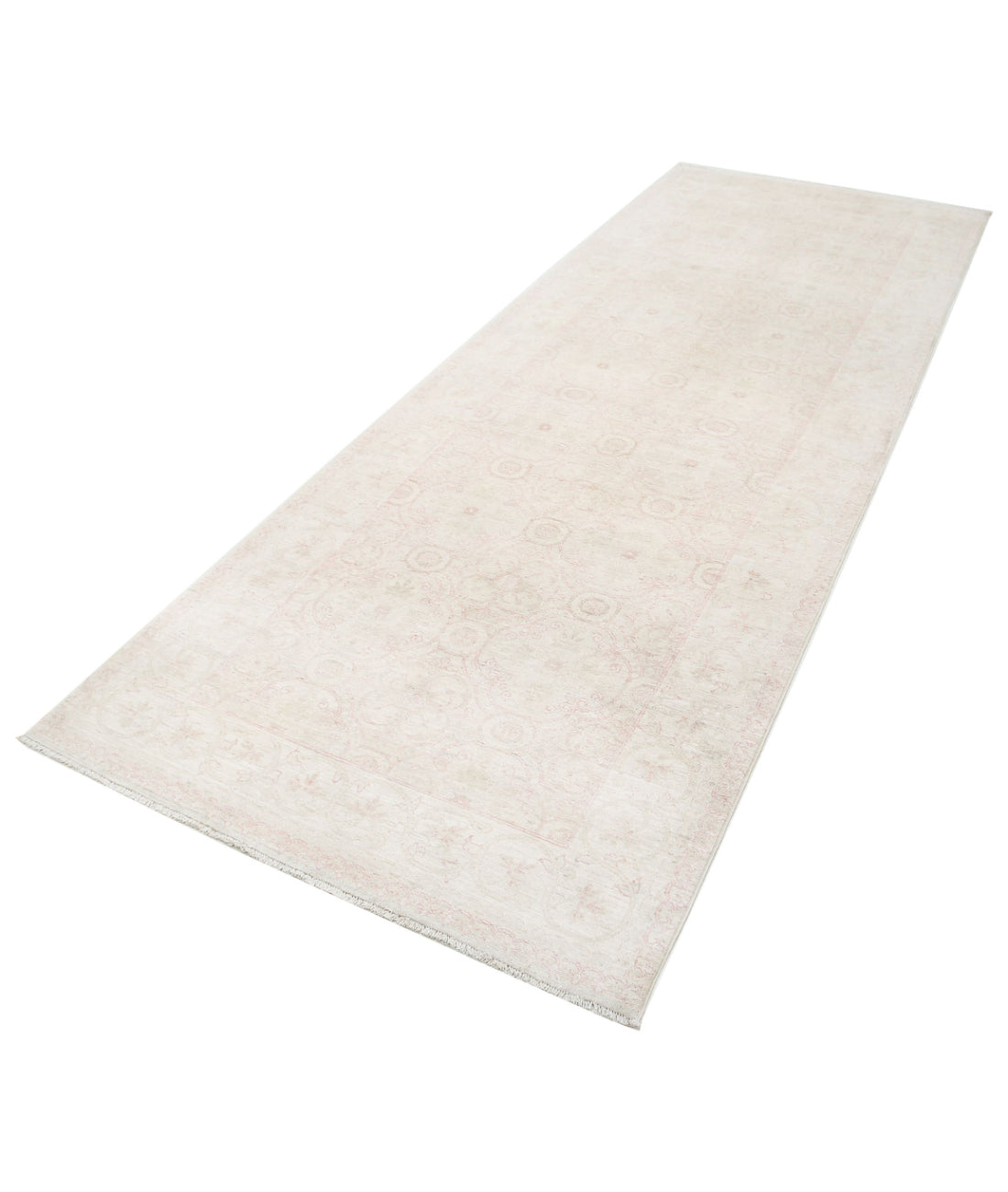 Serenity 3'11'' X 11'0'' Hand-Knotted Wool Rug 3'11'' x 11'0'' (118 X 330) / Ivory / Pink