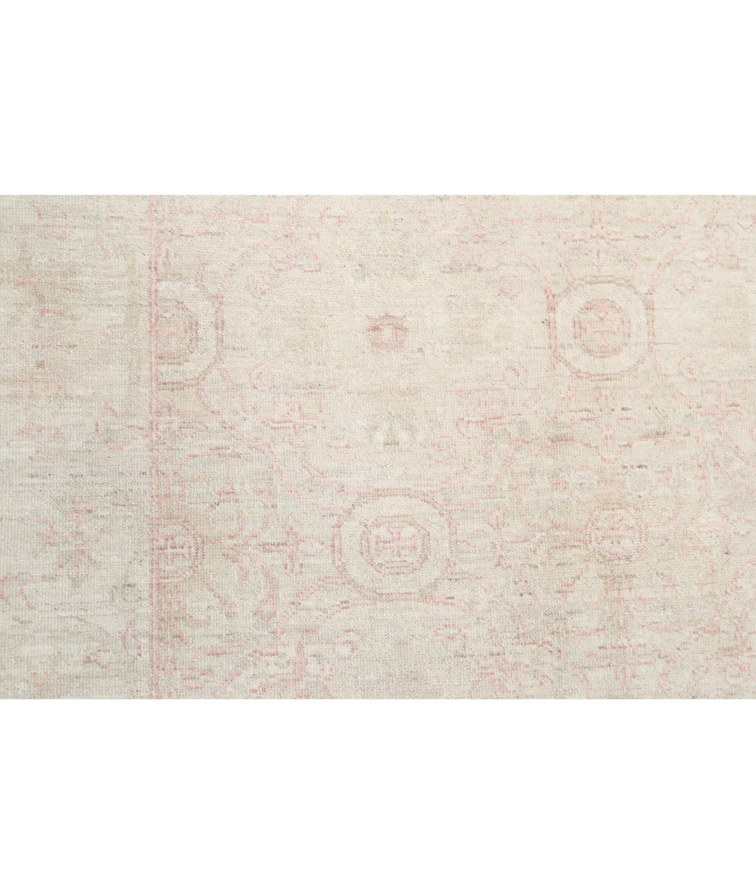 Serenity 3'11'' X 11'0'' Hand-Knotted Wool Rug 3'11'' x 11'0'' (118 X 330) / Ivory / Pink