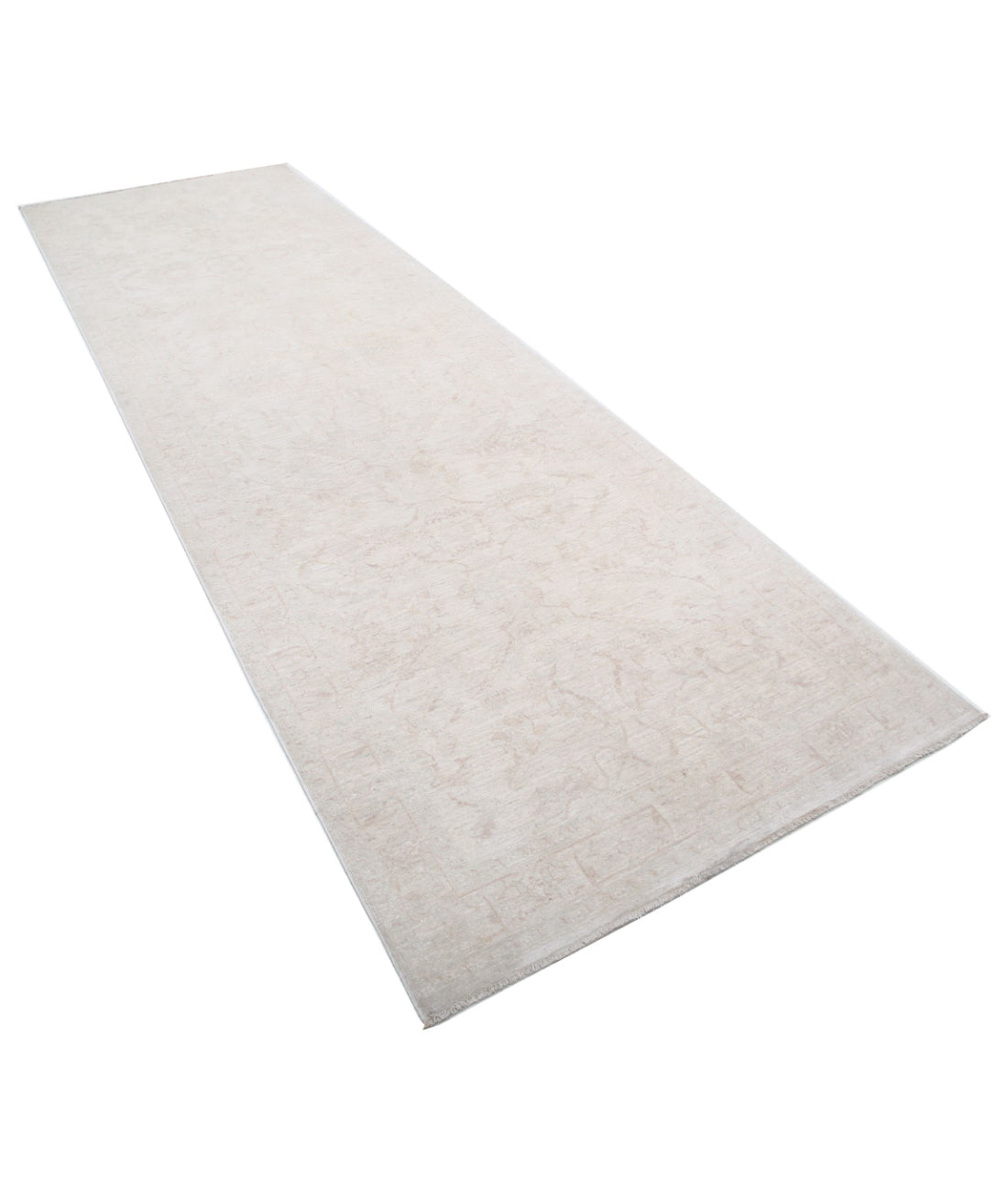 Serenity 3'10'' X 12'6'' Hand-Knotted Wool Rug 3'10'' x 12'6'' (115 X 375) / Ivory / Taupe