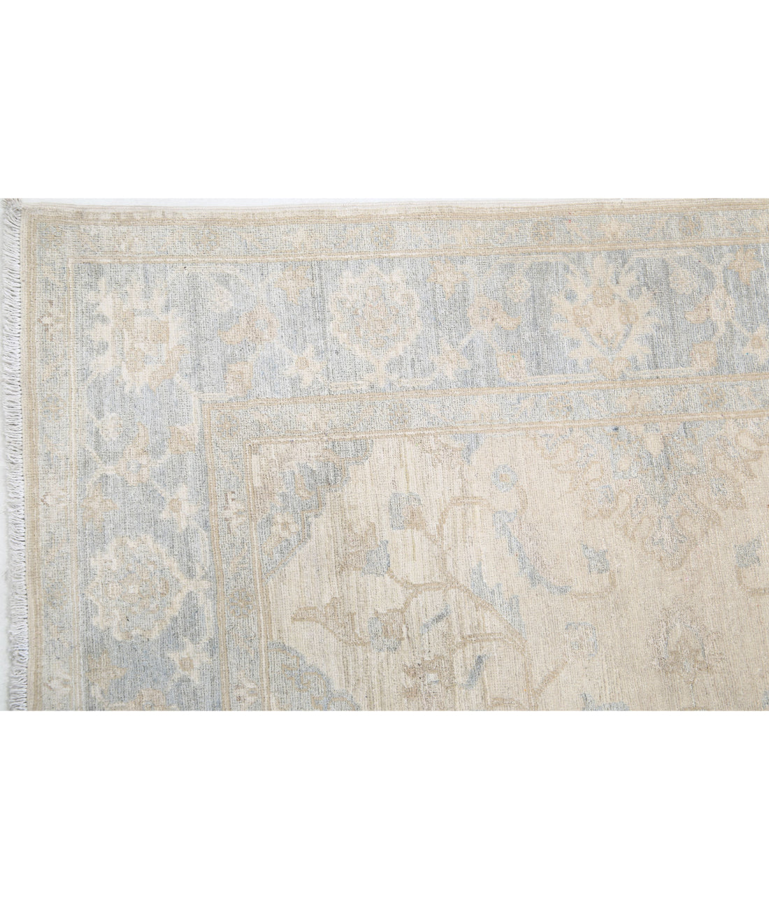 Serenity 4'1'' X 15'0'' Hand-Knotted Wool Rug 4'1'' x 15'0'' (123 X 450) / Ivory / Blue