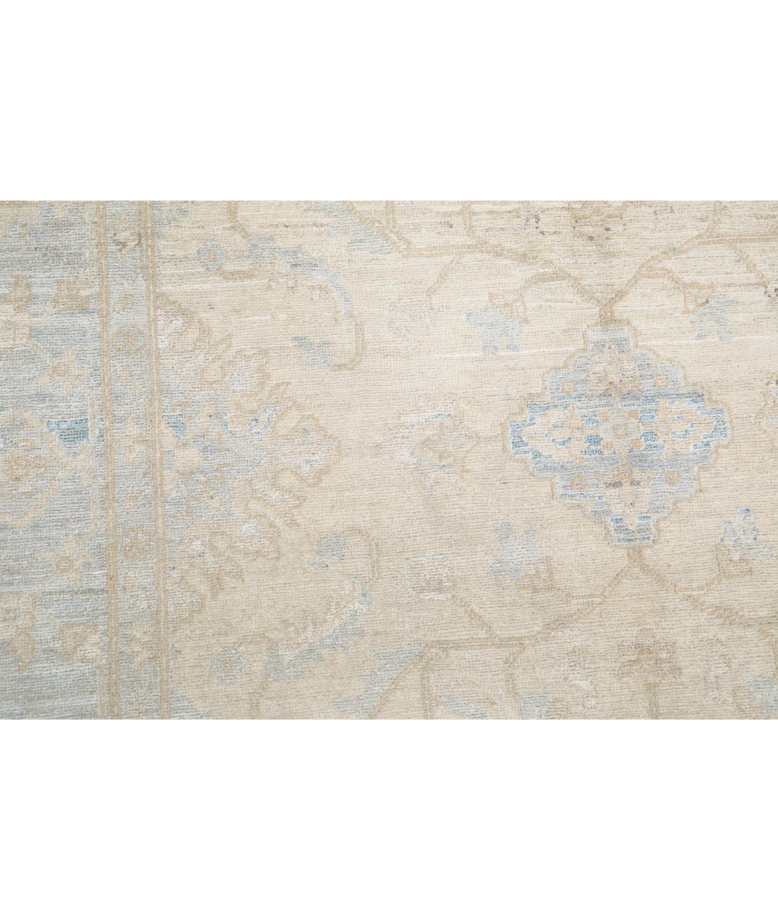 Serenity 4'1'' X 15'0'' Hand-Knotted Wool Rug 4'1'' x 15'0'' (123 X 450) / Ivory / Blue