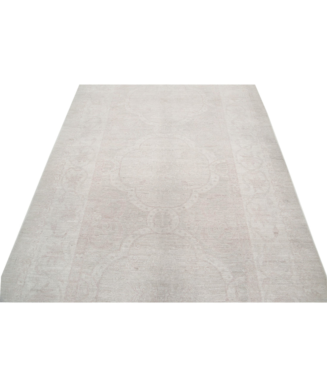 Serenity 5'3'' X 9'9'' Hand-Knotted Wool Rug 5'3'' x 9'9'' (158 X 293) / Taupe / Ivory