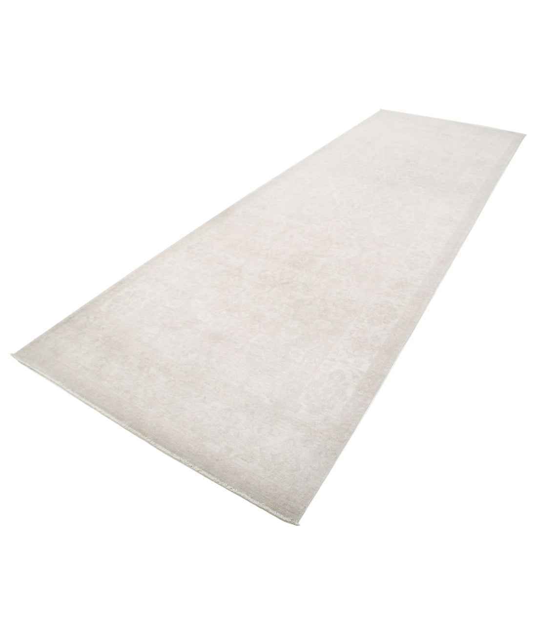 Serenity 4'9'' X 14'2'' Hand-Knotted Wool Rug 4'9'' x 14'2'' (143 X 425) / Ivory / Grey