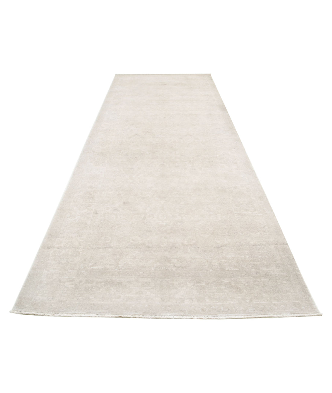 Serenity 4'9'' X 14'2'' Hand-Knotted Wool Rug 4'9'' x 14'2'' (143 X 425) / Ivory / Grey