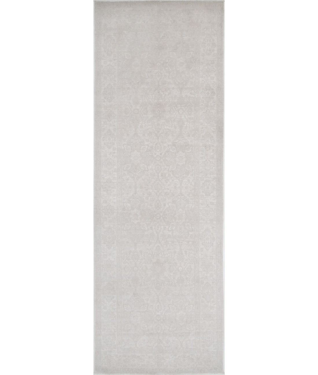 Serenity 4'9'' X 14'2'' Hand-Knotted Wool Rug 4'9'' x 14'2'' (143 X 425) / Ivory / Grey