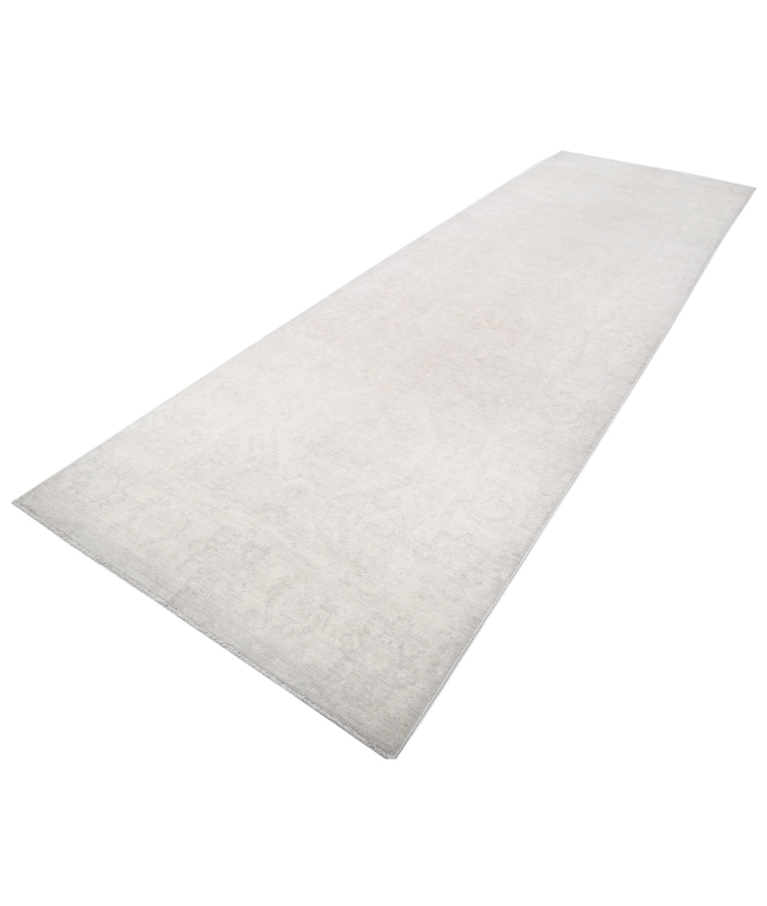 Serenity 4'9'' X 14'8'' Hand-Knotted Wool Rug 4'9'' x 14'8'' (143 X 440) / Ivory / Grey