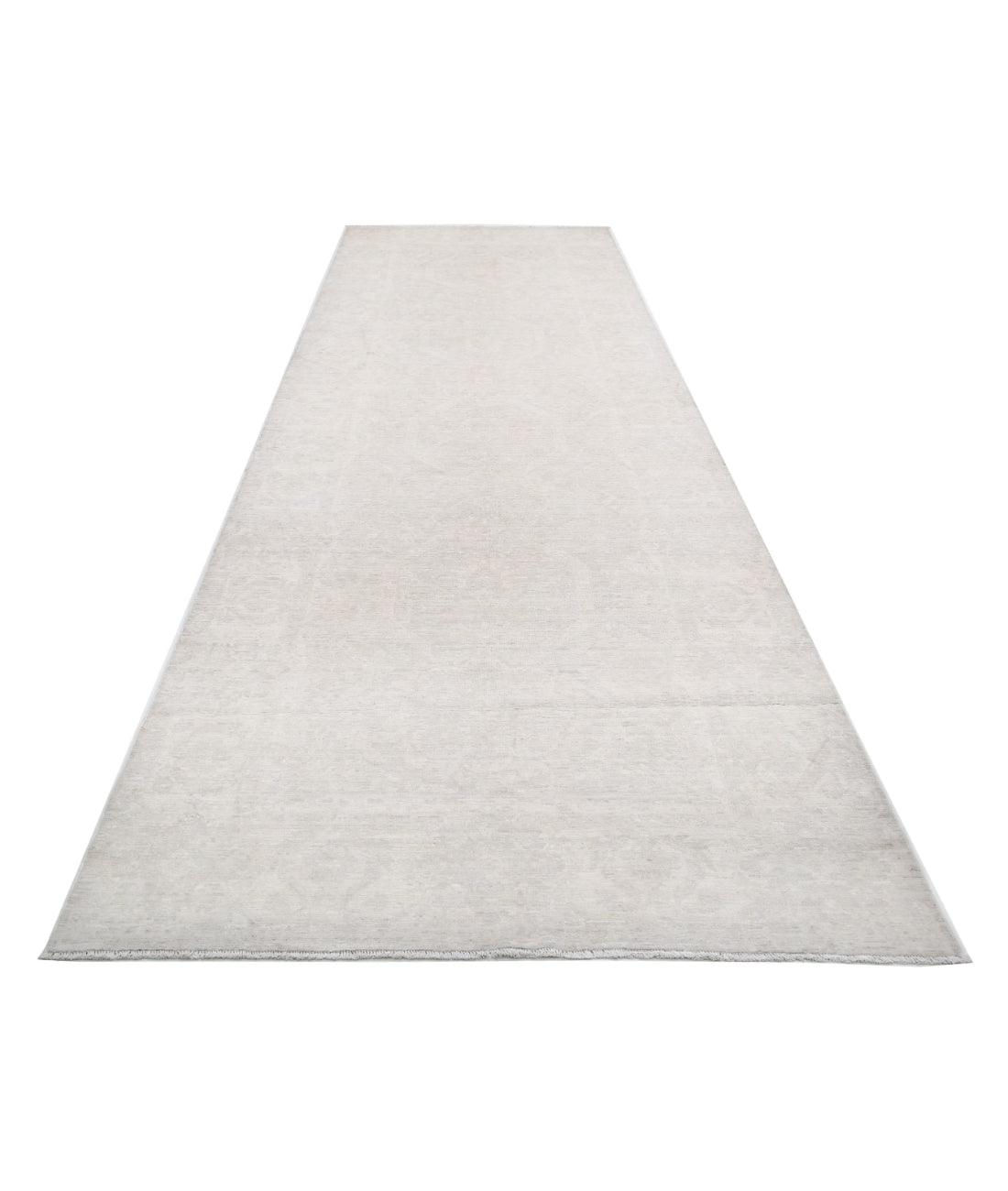 Serenity 4'9'' X 14'8'' Hand-Knotted Wool Rug 4'9'' x 14'8'' (143 X 440) / Ivory / Grey