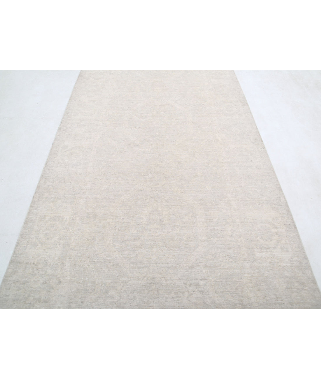 Serenity 4'9'' X 14'8'' Hand-Knotted Wool Rug 4'9'' x 14'8'' (143 X 440) / Ivory / Grey