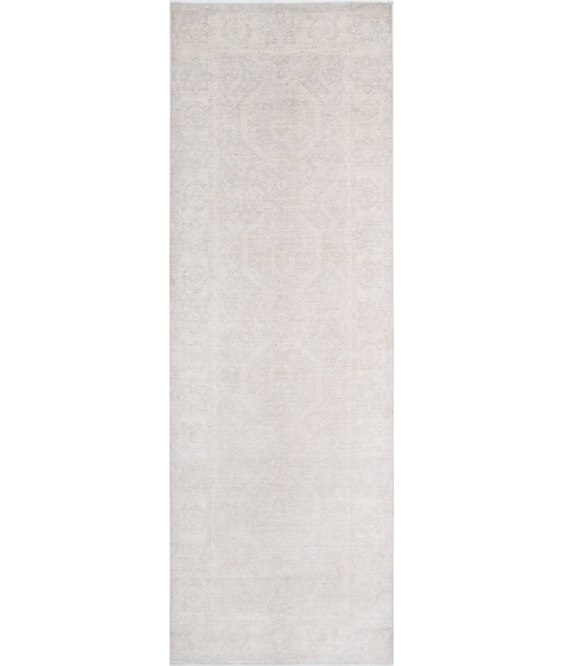 Serenity 4'9'' X 14'8'' Hand-Knotted Wool Rug 4'9'' x 14'8'' (143 X 440) / Ivory / Grey