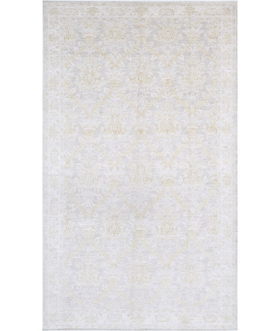 Serenity 6'3'' X 10'9'' Hand-Knotted Wool Rug 6'3'' x 10'9'' (188 X 323) / Grey / Ivory