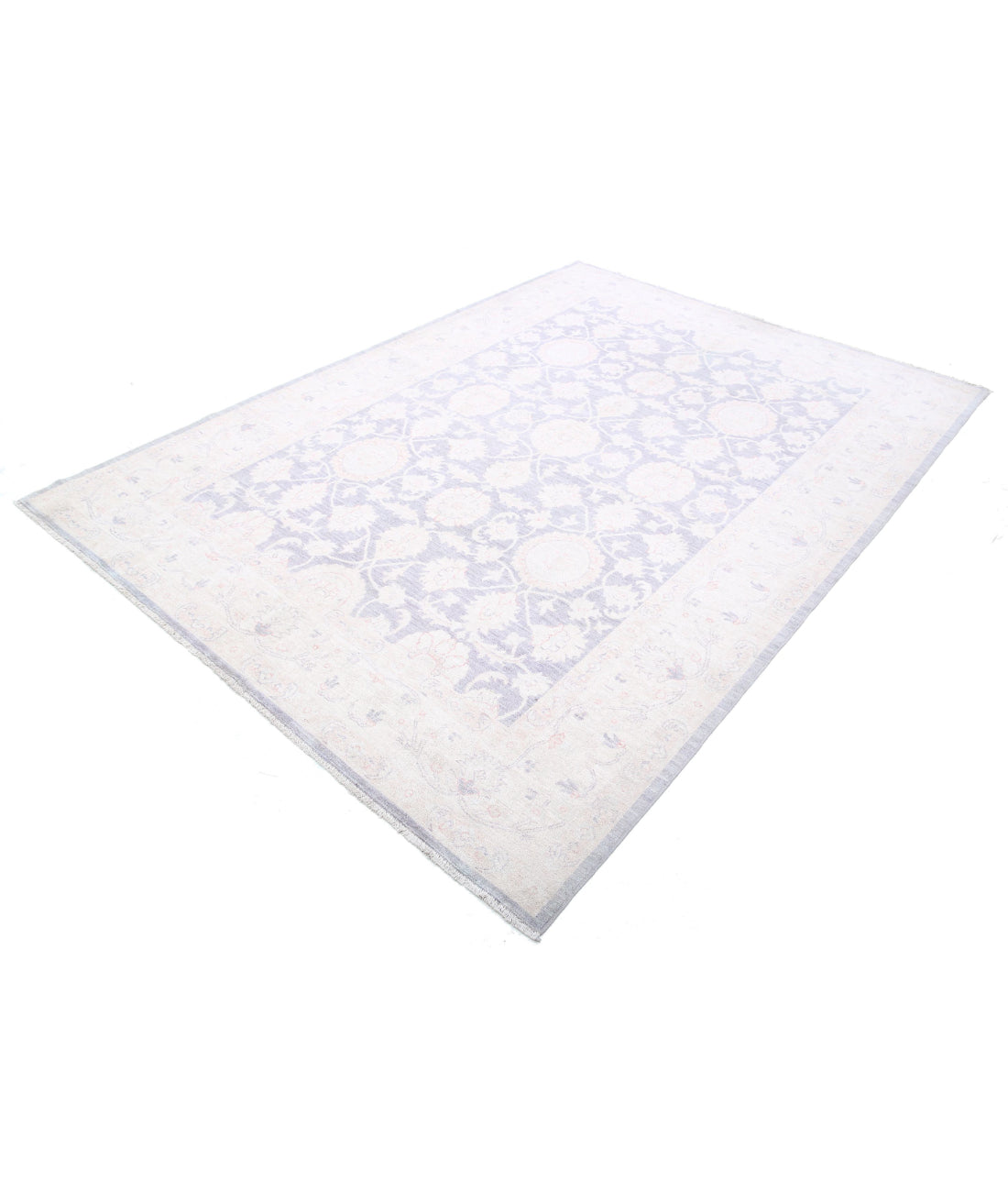 Serenity 6'4'' X 8'5'' Hand-Knotted Wool Rug 6'4'' x 8'5'' (190 X 253) / Lilac / Ivory