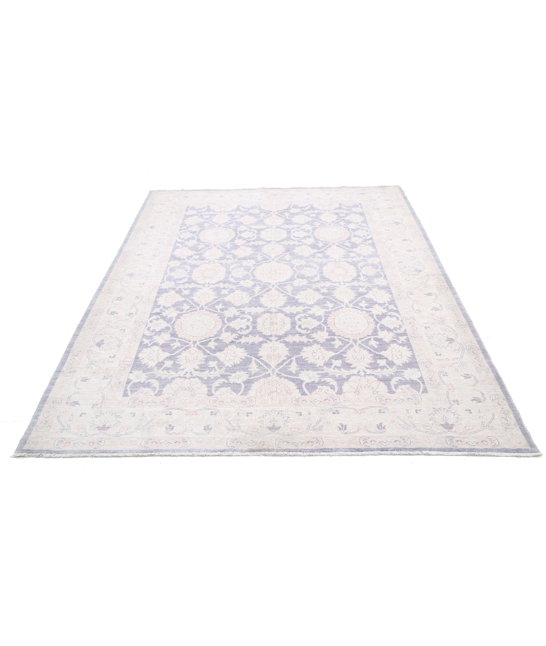 Serenity 6'4'' X 8'5'' Hand-Knotted Wool Rug 6'4'' x 8'5'' (190 X 253) / Lilac / Ivory