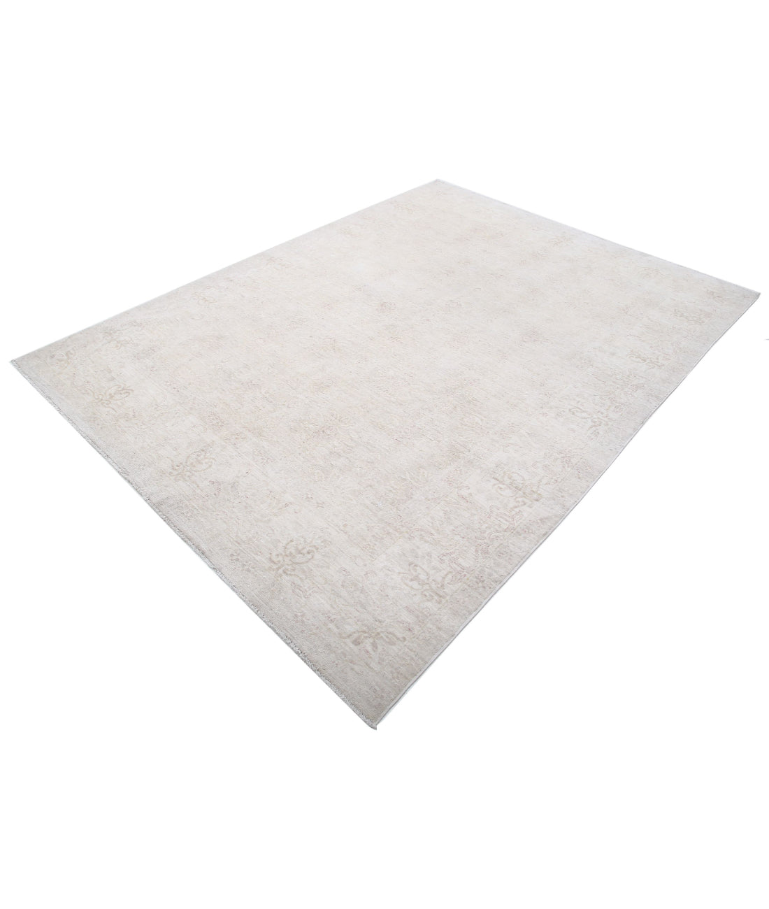 Serenity 6'2'' X 8'5'' Hand-Knotted Wool Rug 6'2'' x 8'5'' (185 X 253) / Taupe / Ivory