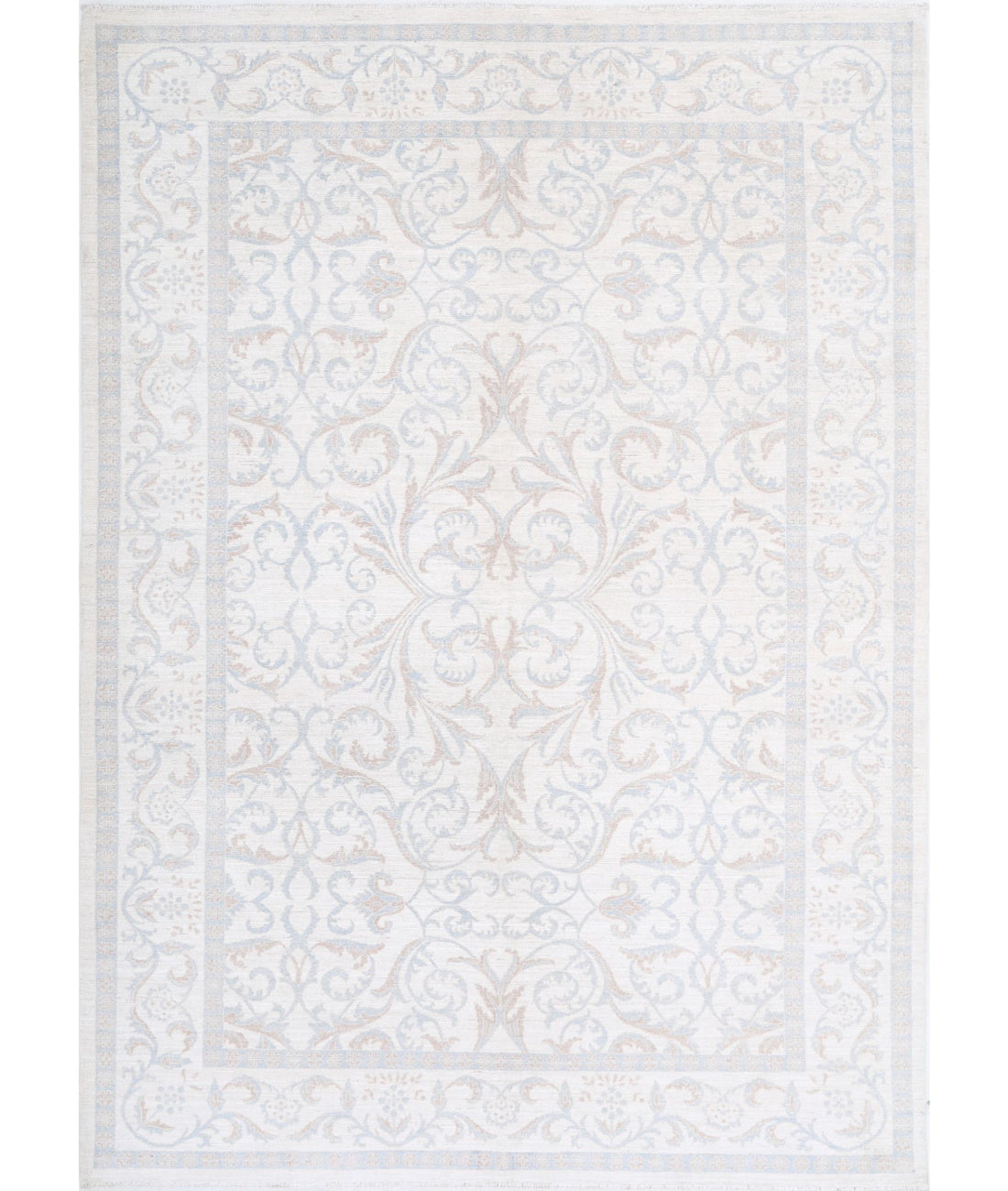 Serenity 6'4'' X 8'9'' Hand-Knotted Wool Rug 6'4'' x 8'9'' (190 X 263) / Ivory / Blue