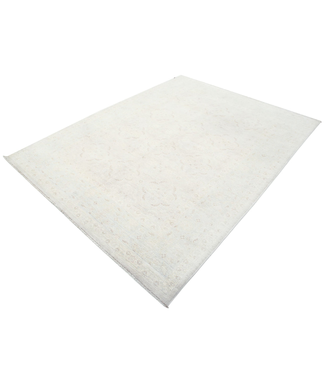 Serenity 6'2'' X 8'3'' Hand-Knotted Wool Rug 6'2'' x 8'3'' (185 X 248) / Ivory / Blue