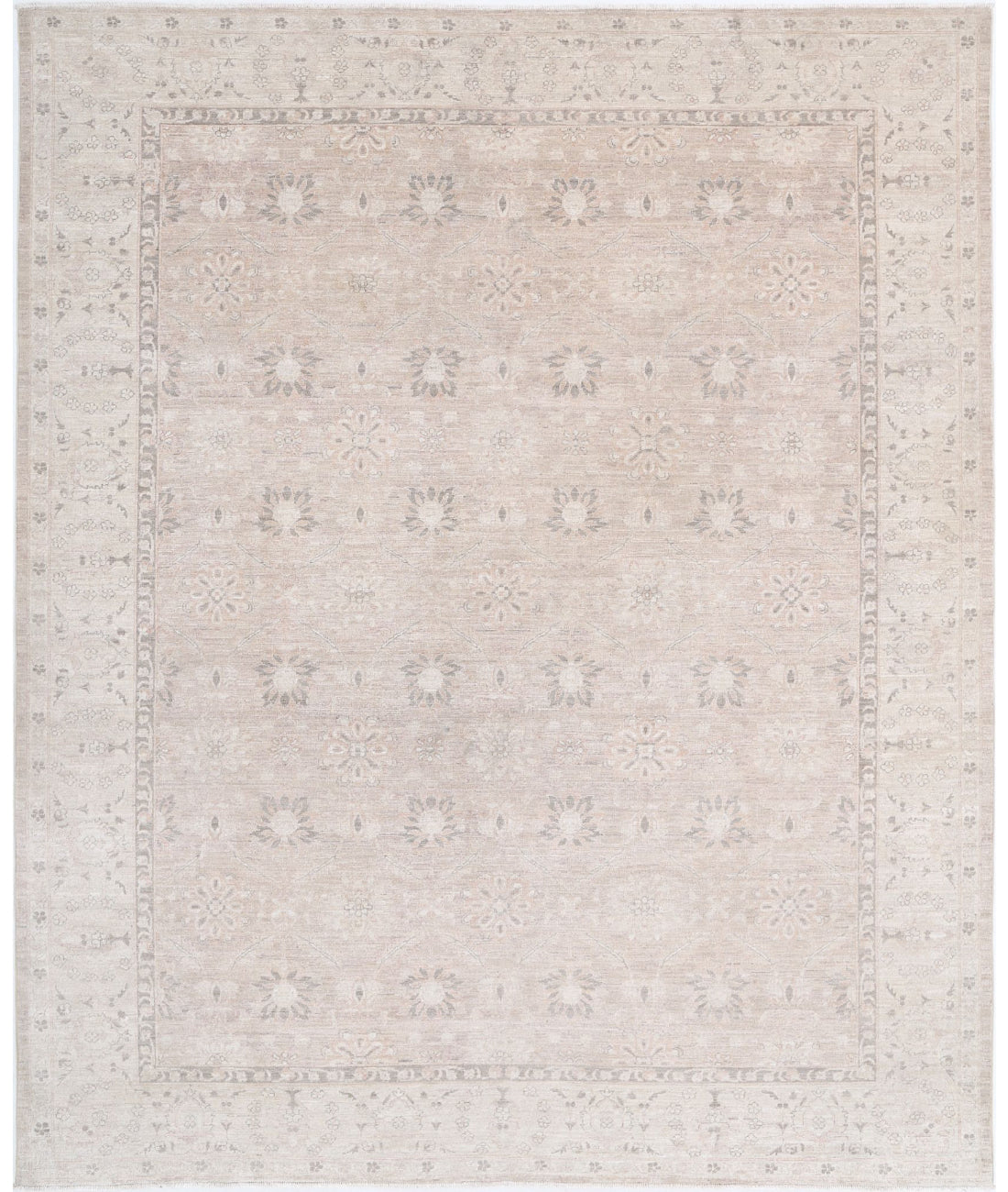 Serenity 8'0'' X 9'8'' Hand-Knotted Wool Rug 8'0'' x 9'8'' (240 X 290) / Ivory / Taupe