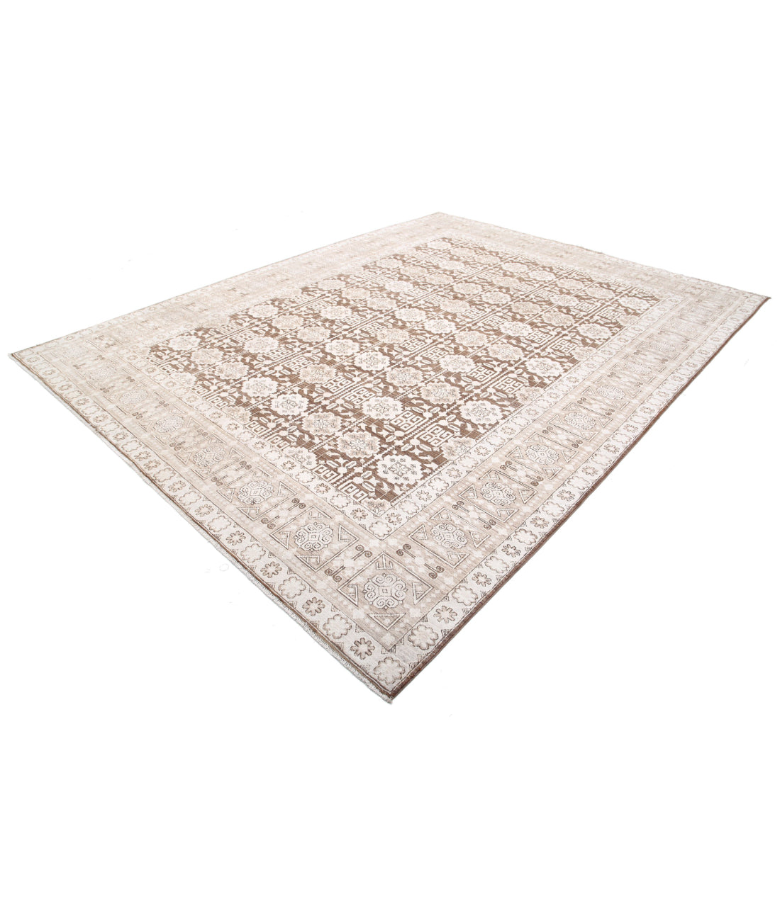 Serenity 8'9'' X 11'6'' Hand-Knotted Wool Rug 8'9'' x 11'6'' (263 X 345) / Brown / Ivory