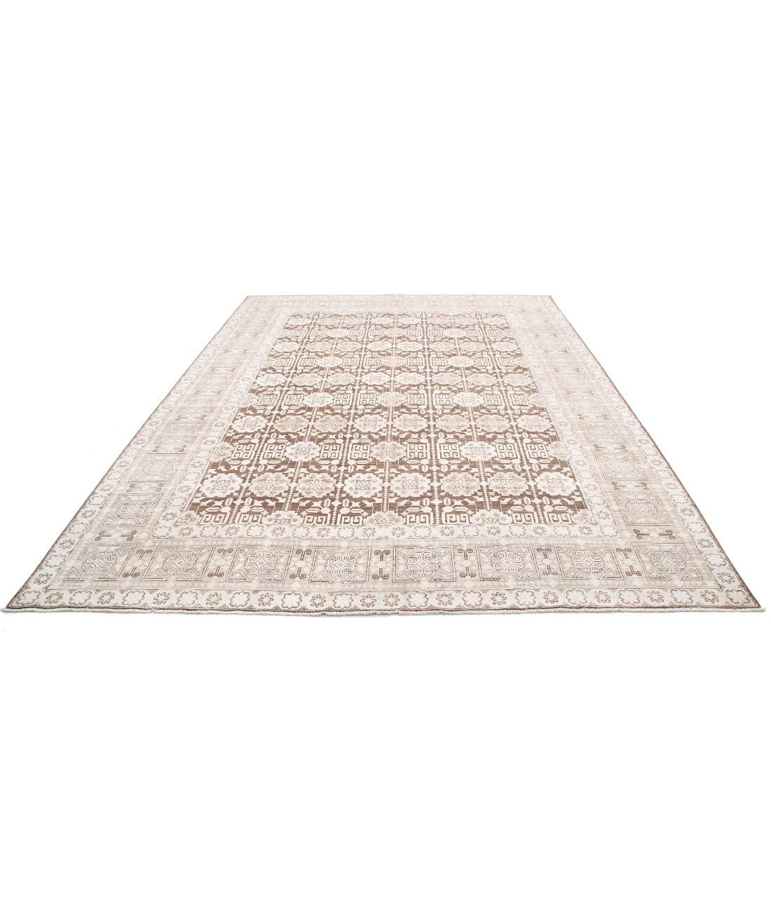 Serenity 8'9'' X 11'6'' Hand-Knotted Wool Rug 8'9'' x 11'6'' (263 X 345) / Brown / Ivory