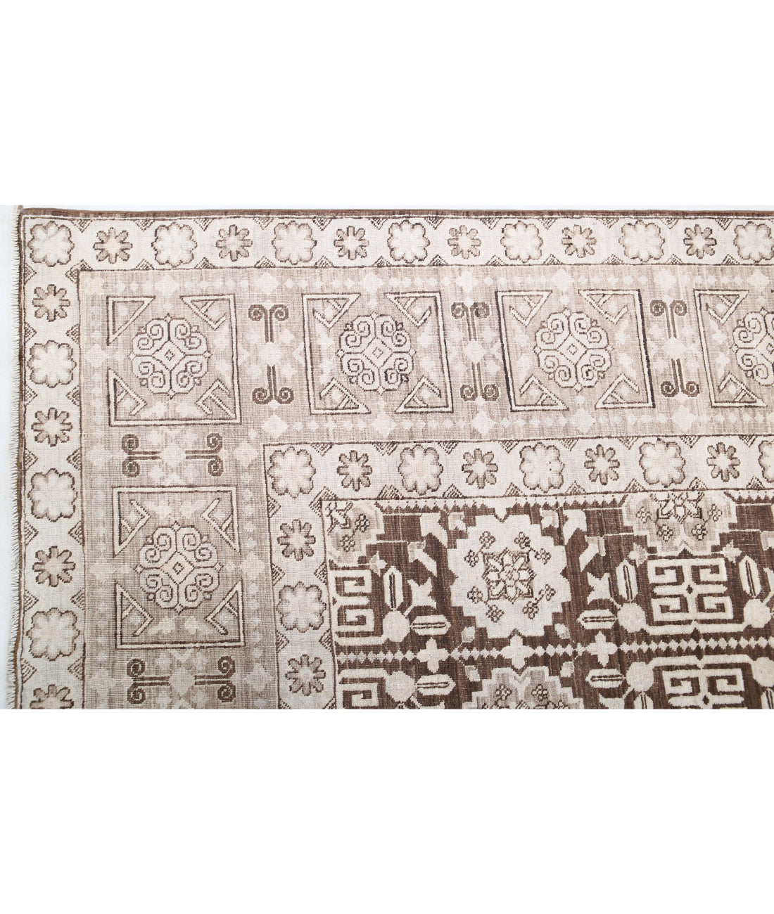 Serenity 8'9'' X 11'6'' Hand-Knotted Wool Rug 8'9'' x 11'6'' (263 X 345) / Brown / Ivory