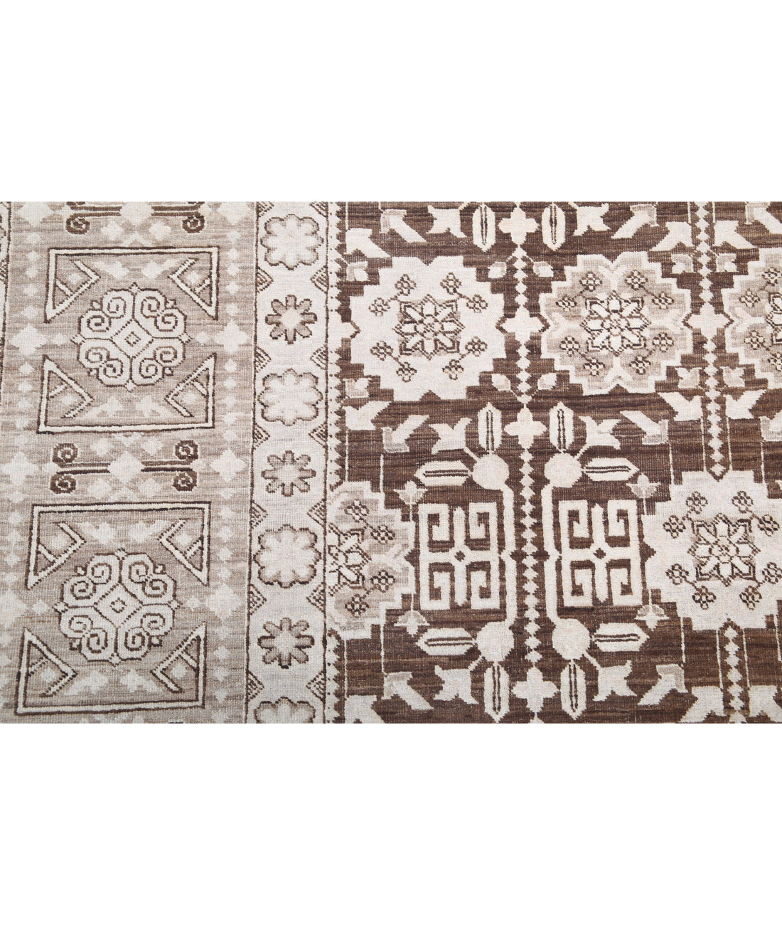 Serenity 8'9'' X 11'6'' Hand-Knotted Wool Rug 8'9'' x 11'6'' (263 X 345) / Brown / Ivory