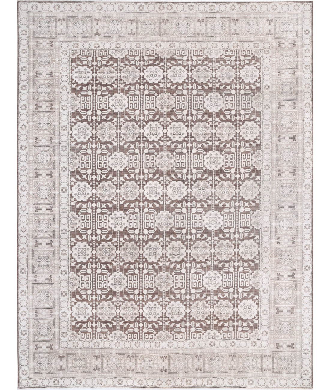 Serenity 8'9'' X 11'6'' Hand-Knotted Wool Rug 8'9'' x 11'6'' (263 X 345) / Brown / Ivory