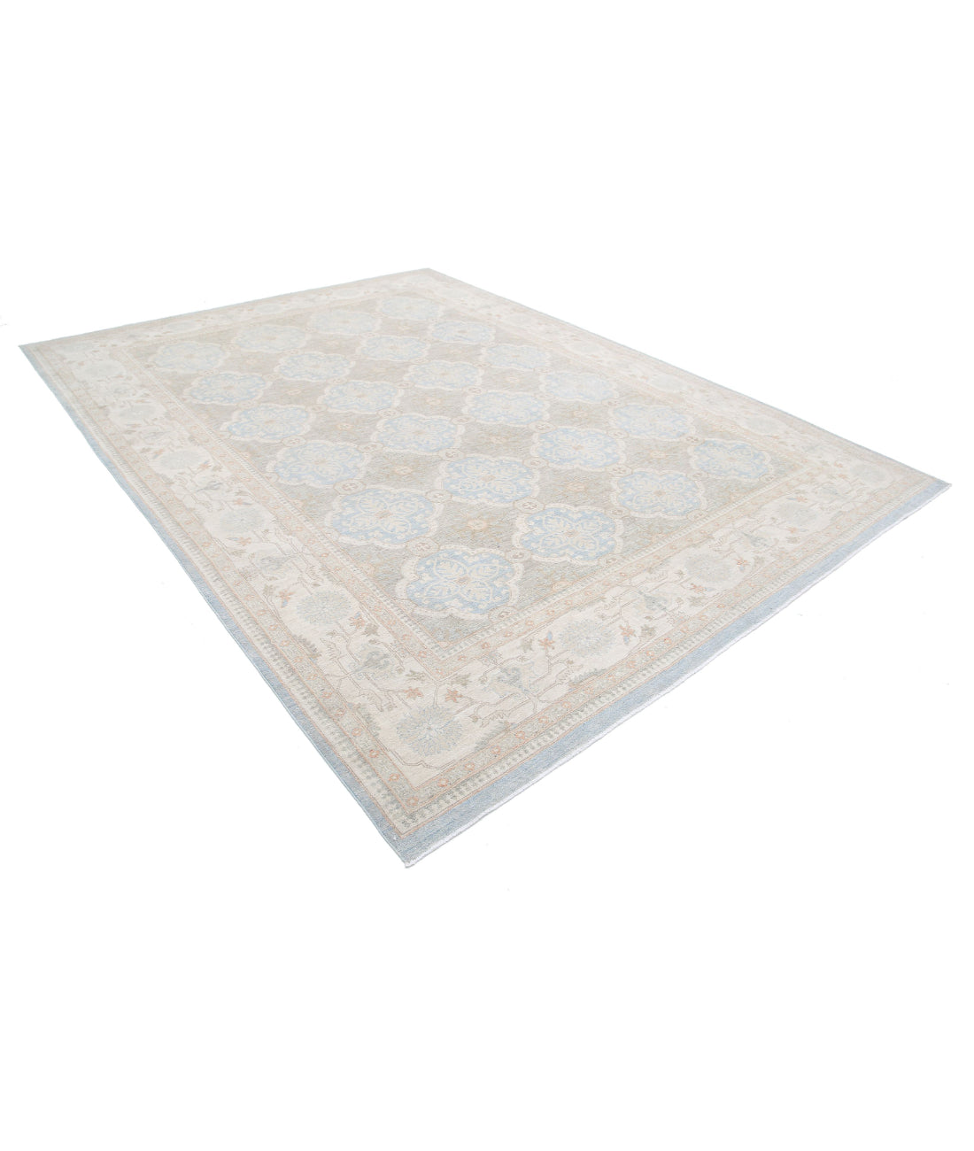 Serenity 8'9'' X 11'6'' Hand-Knotted Wool Rug 8'9'' x 11'6'' (263 X 345) / Blue / Ivory