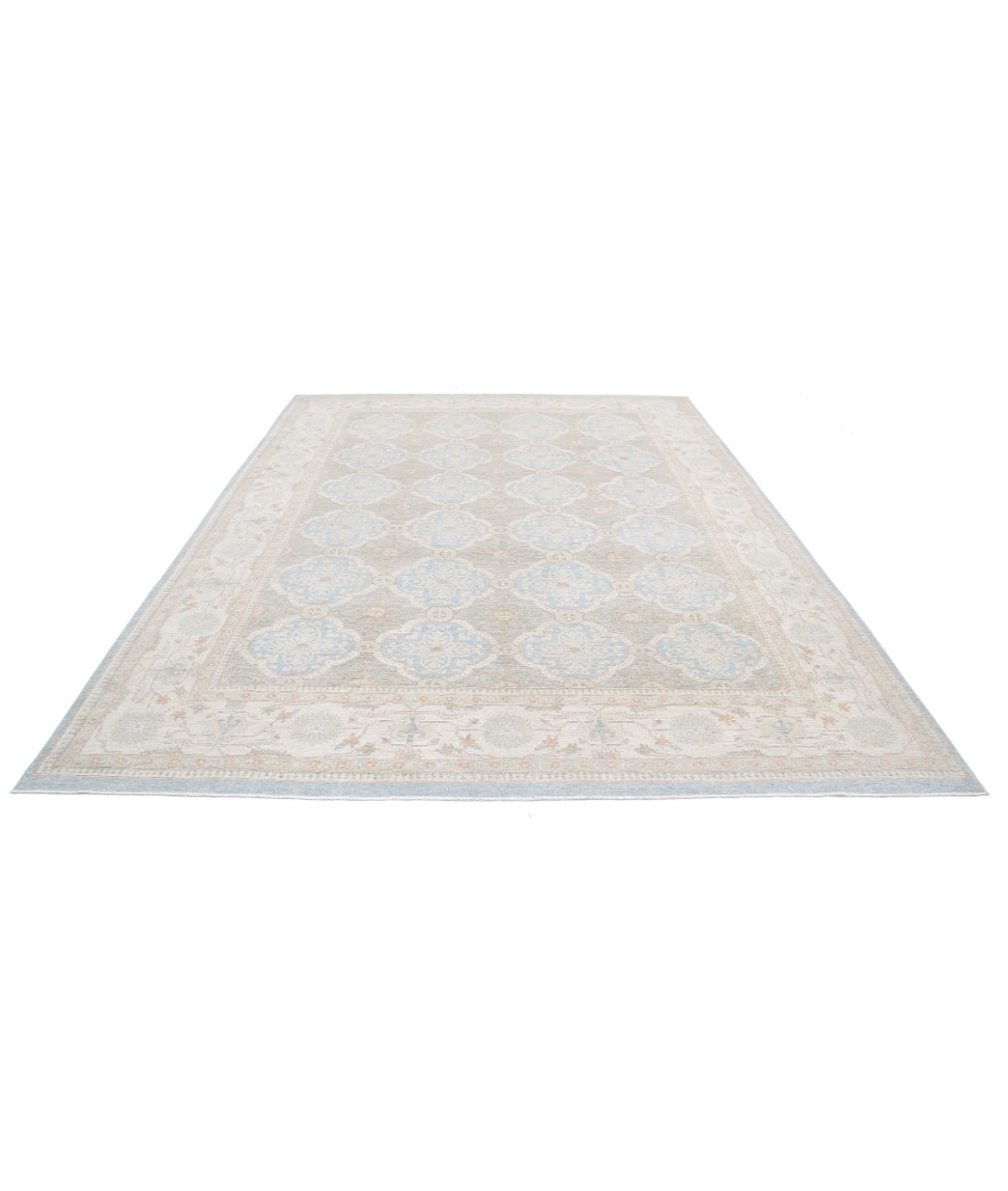 Serenity 8'9'' X 11'6'' Hand-Knotted Wool Rug 8'9'' x 11'6'' (263 X 345) / Blue / Ivory