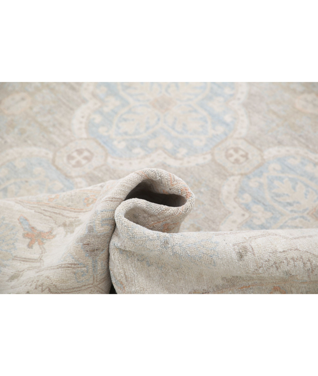 Serenity 8'9'' X 11'6'' Hand-Knotted Wool Rug 8'9'' x 11'6'' (263 X 345) / Blue / Ivory