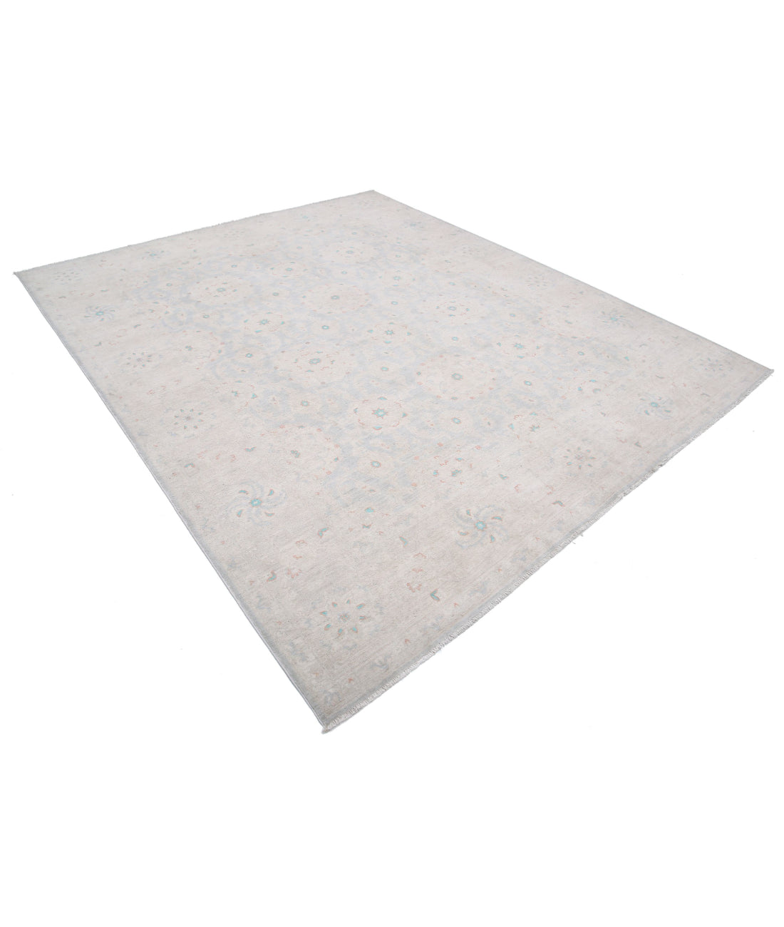 Serenity 8'0'' X 9'5'' Hand-Knotted Wool Rug 8'0'' x 9'5'' (240 X 283) / Grey / Ivory