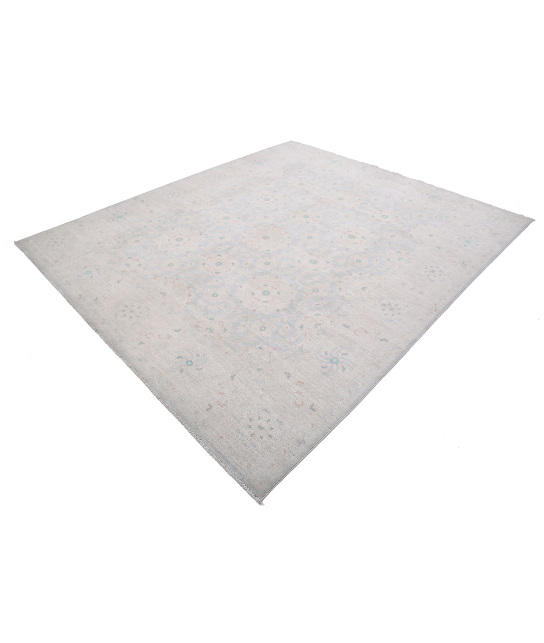 Serenity 8'0'' X 9'5'' Hand-Knotted Wool Rug 8'0'' x 9'5'' (240 X 283) / Grey / Ivory