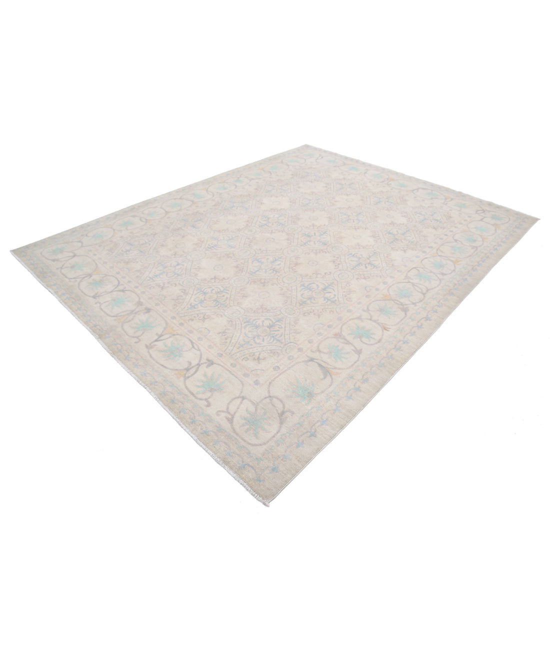 Serenity 7'10'' X 10'0'' Hand-Knotted Wool Rug 7'10'' x 10'0'' (235 X 300) / Ivory / Lilac