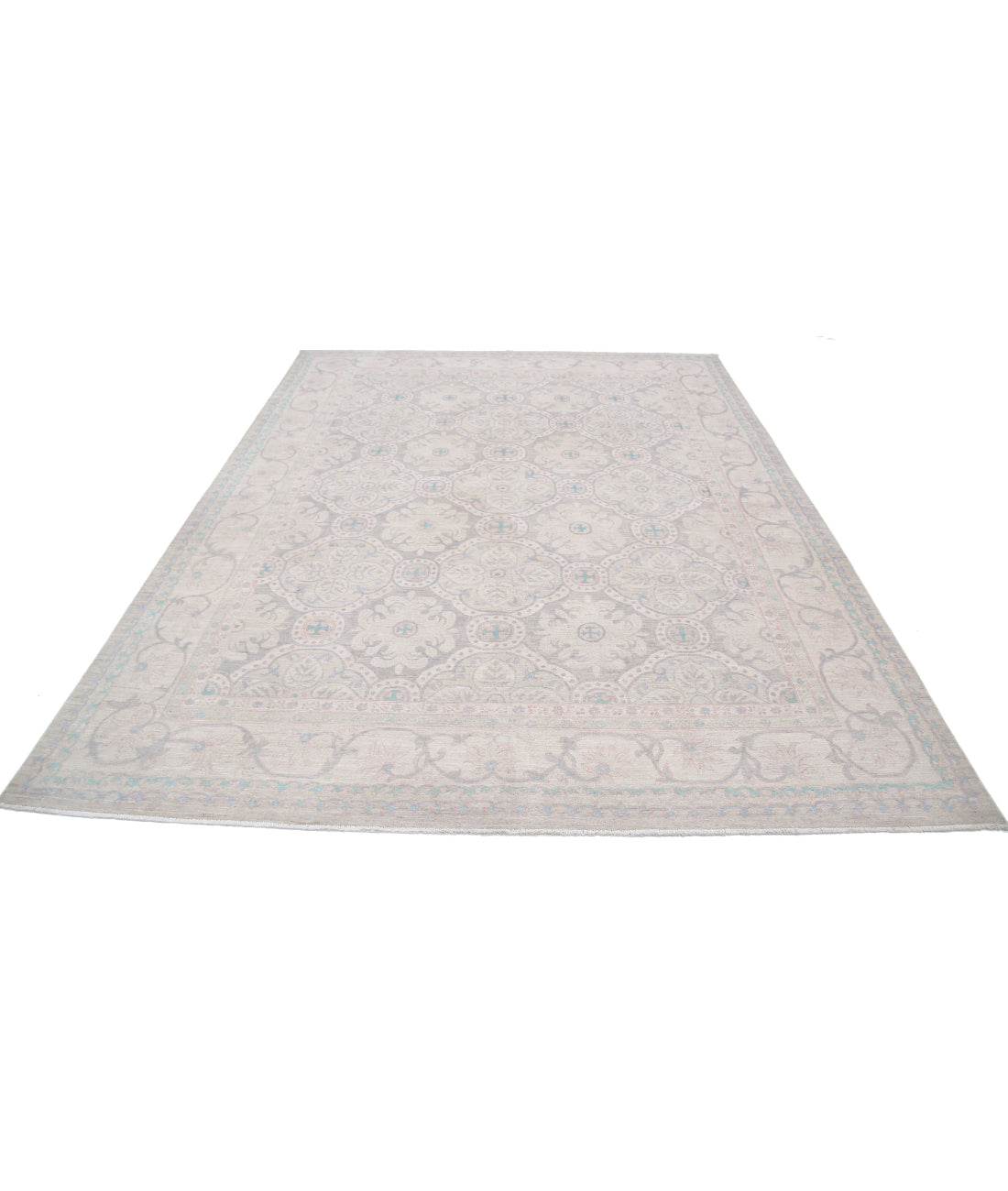 Serenity 7'10'' X 10'0'' Hand-Knotted Wool Rug 7'10'' x 10'0'' (235 X 300) / Ivory / Lilac