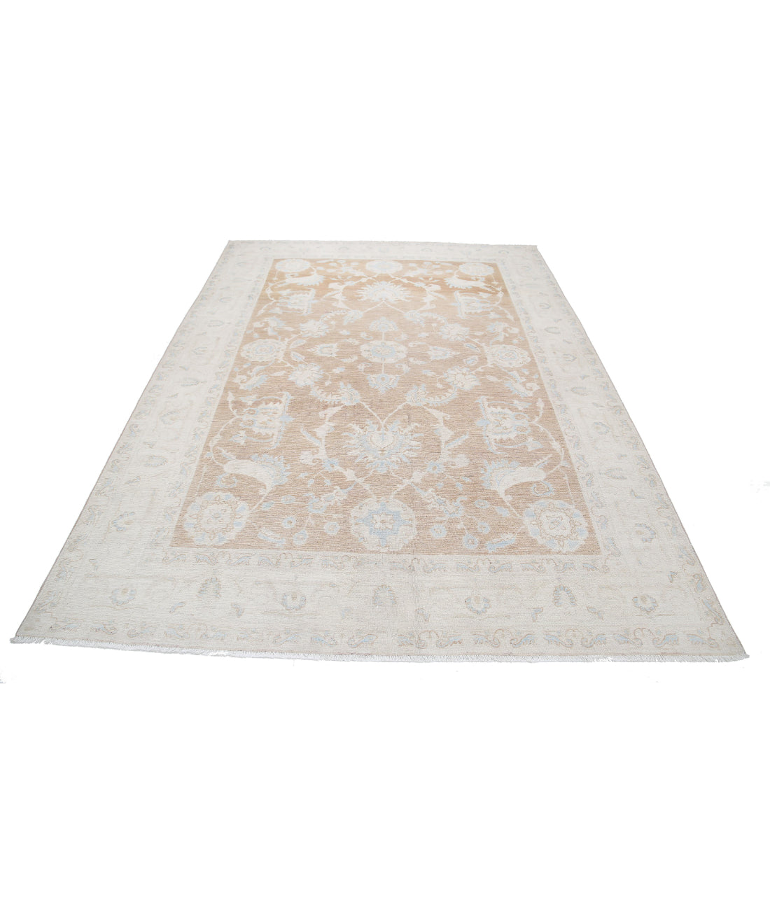 Serenity 6'5'' X 8'10'' Hand-Knotted Wool Rug 6'5'' x 8'10'' (193 X 265) / Brown / Ivory