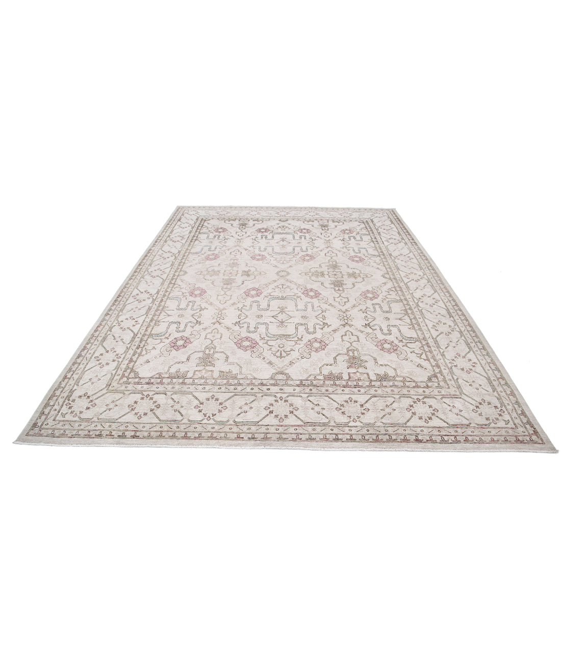 Serenity 8'0'' X 10'9'' Hand-Knotted Wool Rug 8'0'' x 10'9'' (240 X 323) / Ivory / Blue