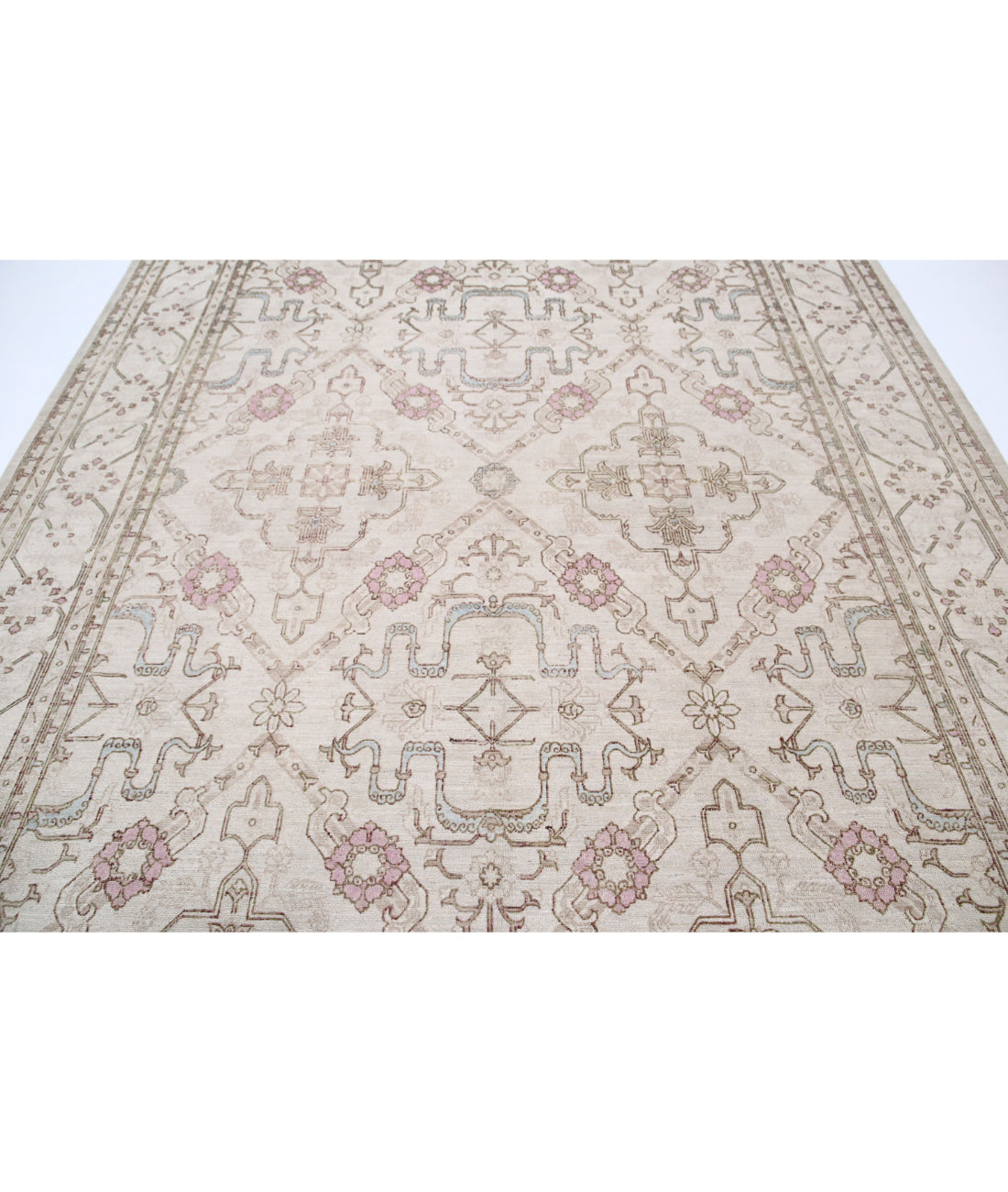 Serenity 8'0'' X 10'9'' Hand-Knotted Wool Rug 8'0'' x 10'9'' (240 X 323) / Ivory / Blue