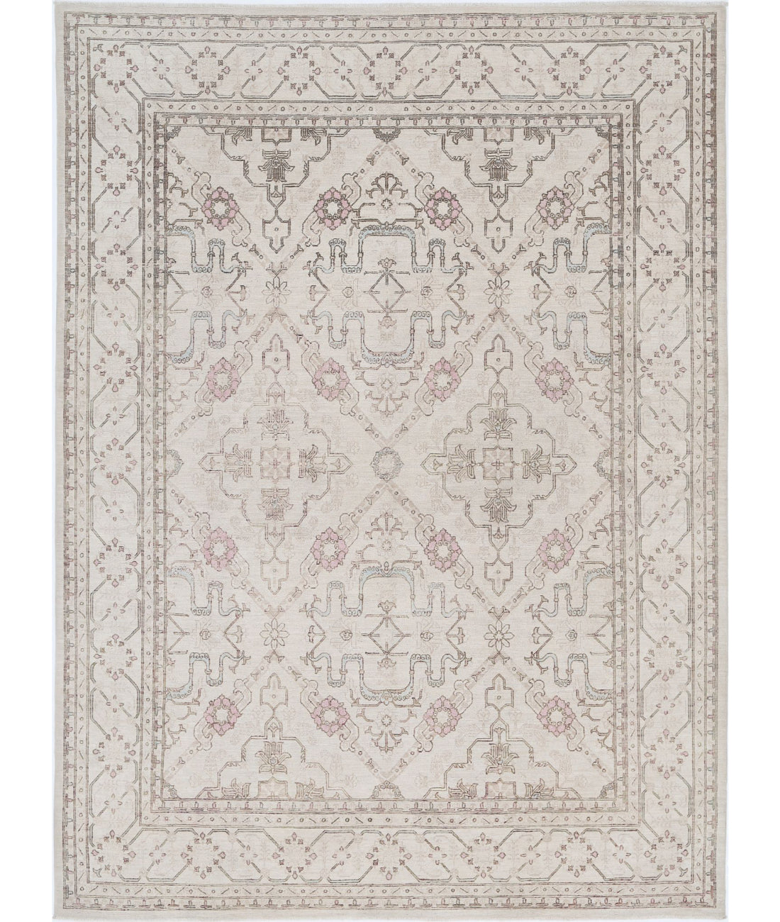 Serenity 8'0'' X 10'9'' Hand-Knotted Wool Rug 8'0'' x 10'9'' (240 X 323) / Ivory / Blue