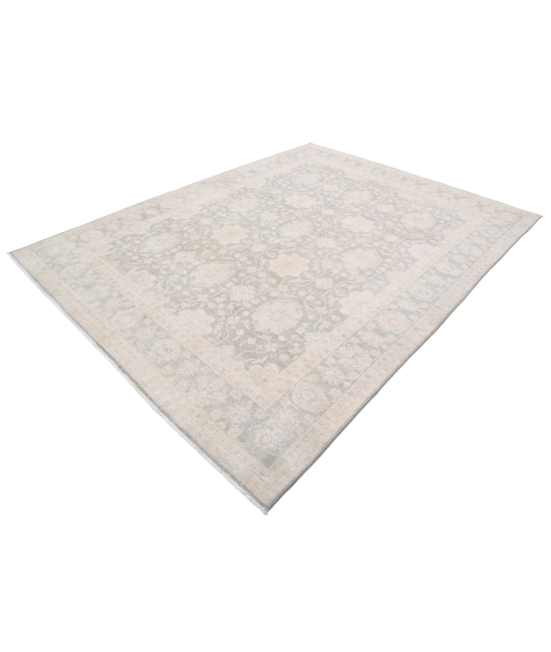 Serenity 7'9'' X 10'1'' Hand-Knotted Wool Rug 7'9'' x 10'1'' (233 X 303) / Grey / Ivory