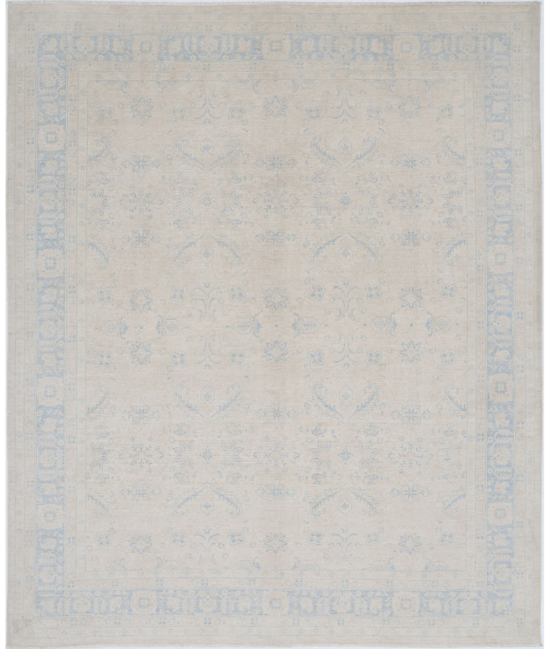 Serenity 7'10'' X 9'7'' Hand-Knotted Wool Rug 7'10'' x 9'7'' (235 X 288) / Ivory / Blue