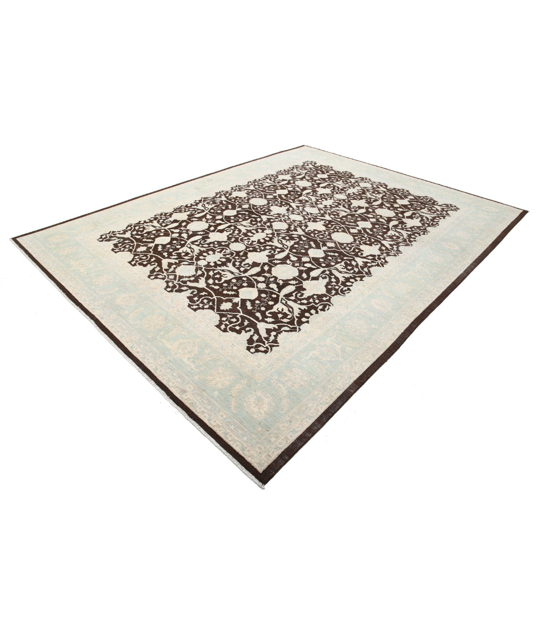 Serenity 8'10'' X 11'6'' Hand-Knotted Wool Rug 8'10'' x 11'6'' (265 X 345) / Brown / Blue