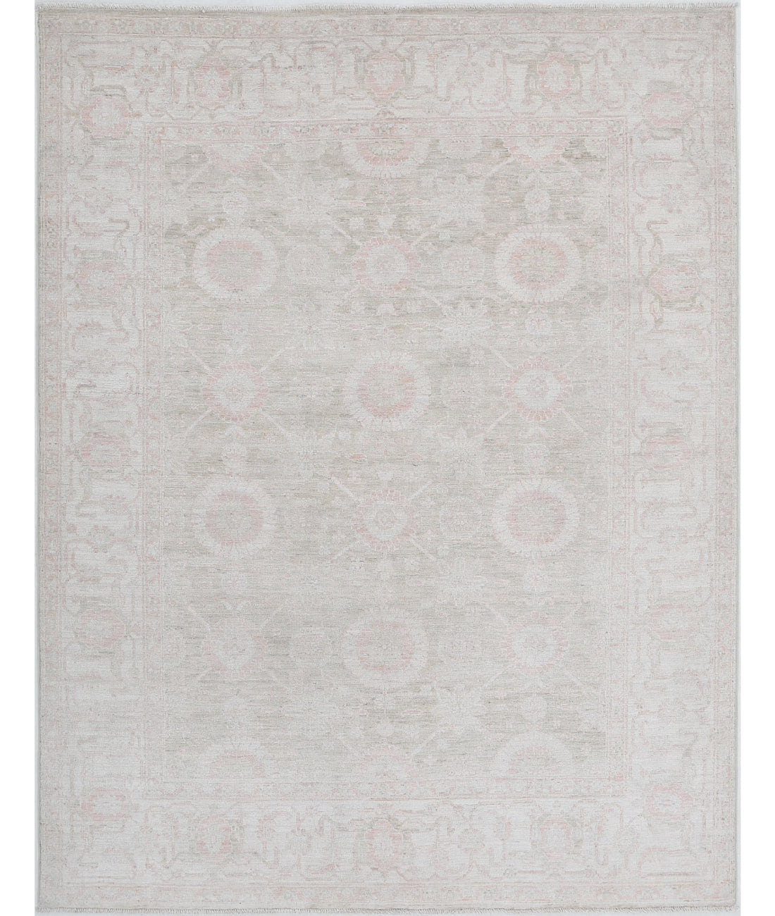 Serenity 4'10'' X 6'3'' Hand-Knotted Wool Rug 4'10'' x 6'3'' (145 X 188) / Green / Ivory